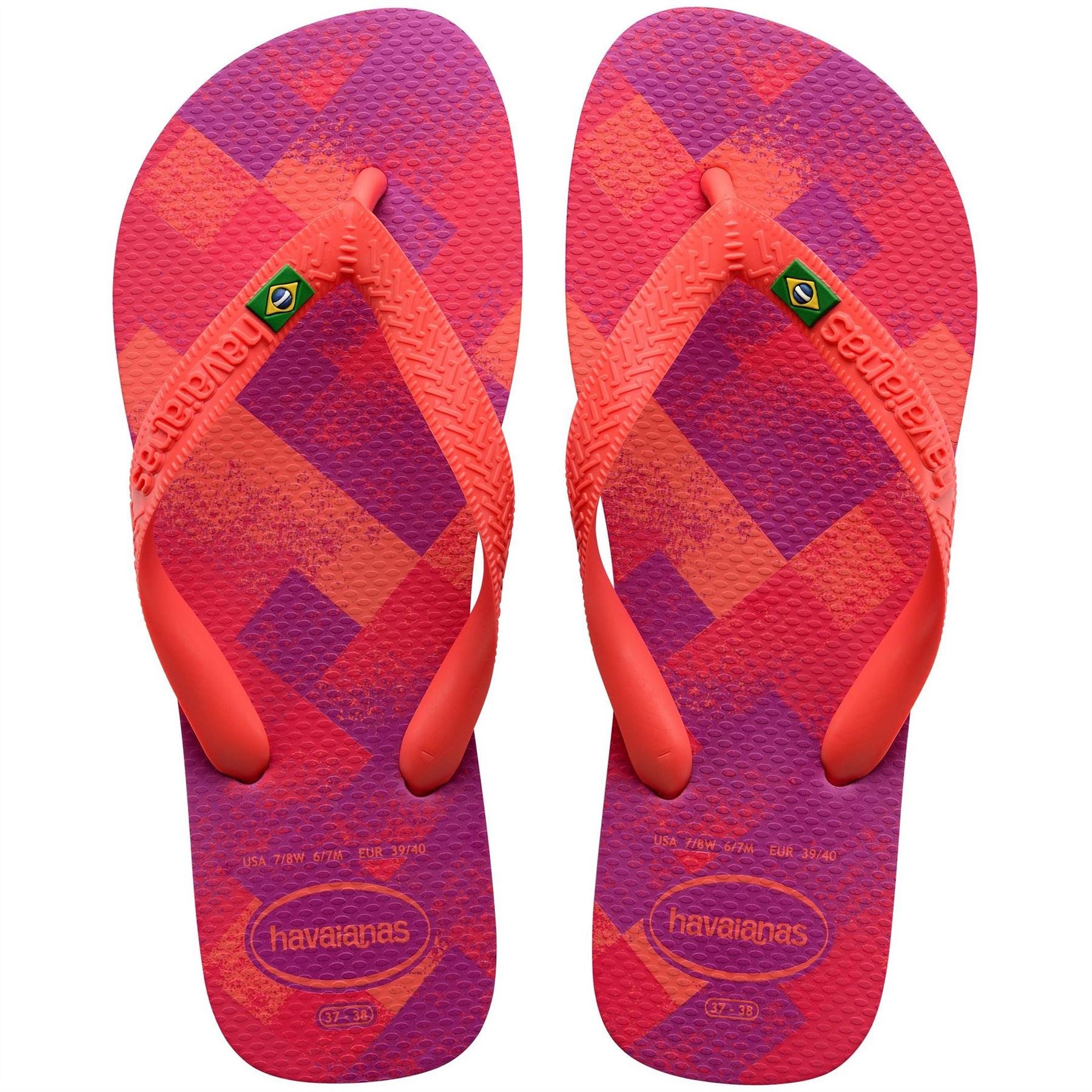 Havaianas Womens Hav. Brasil Fresh Black Black Leaf Flip Flops