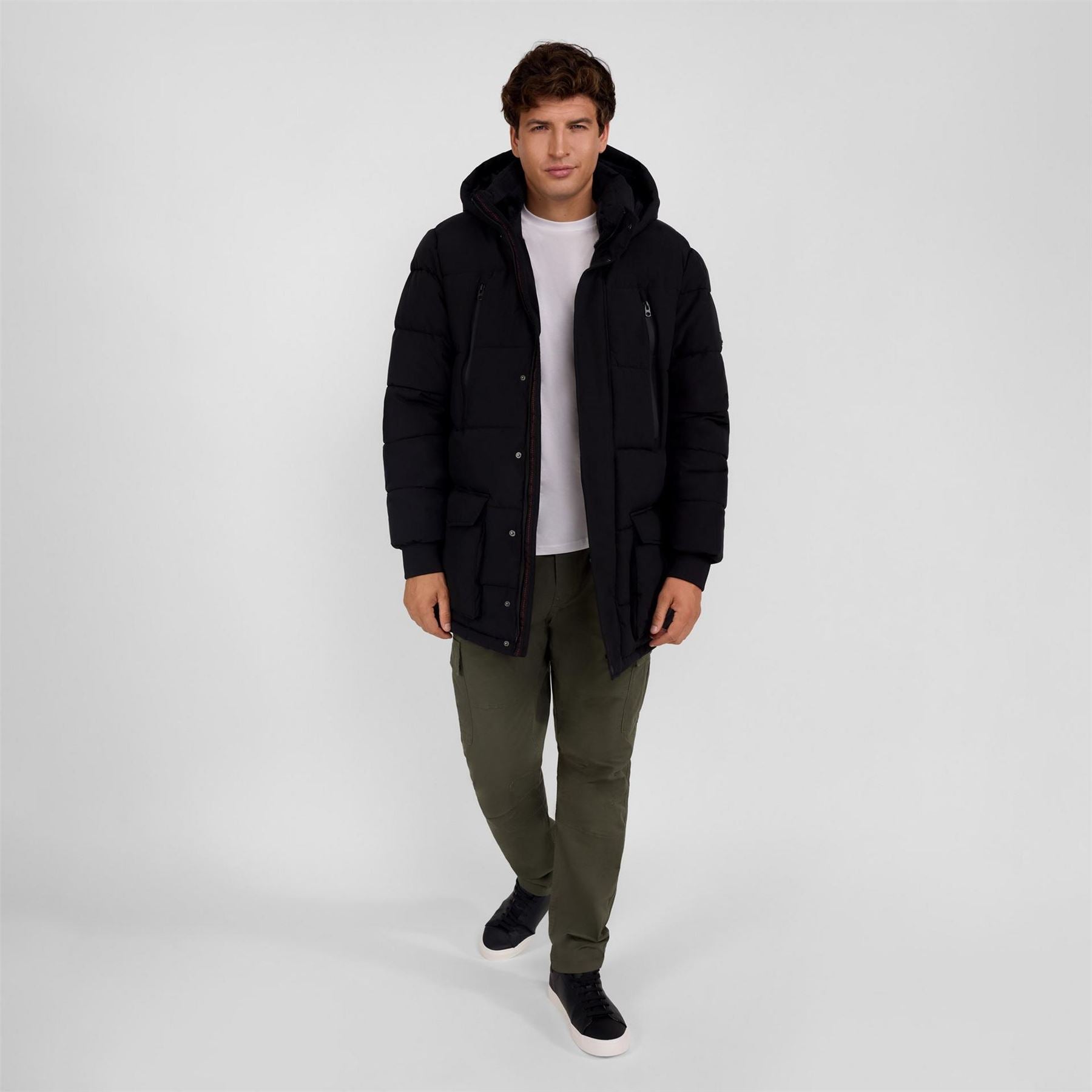 Minoti Men Long Parka With Fleece Lining Black