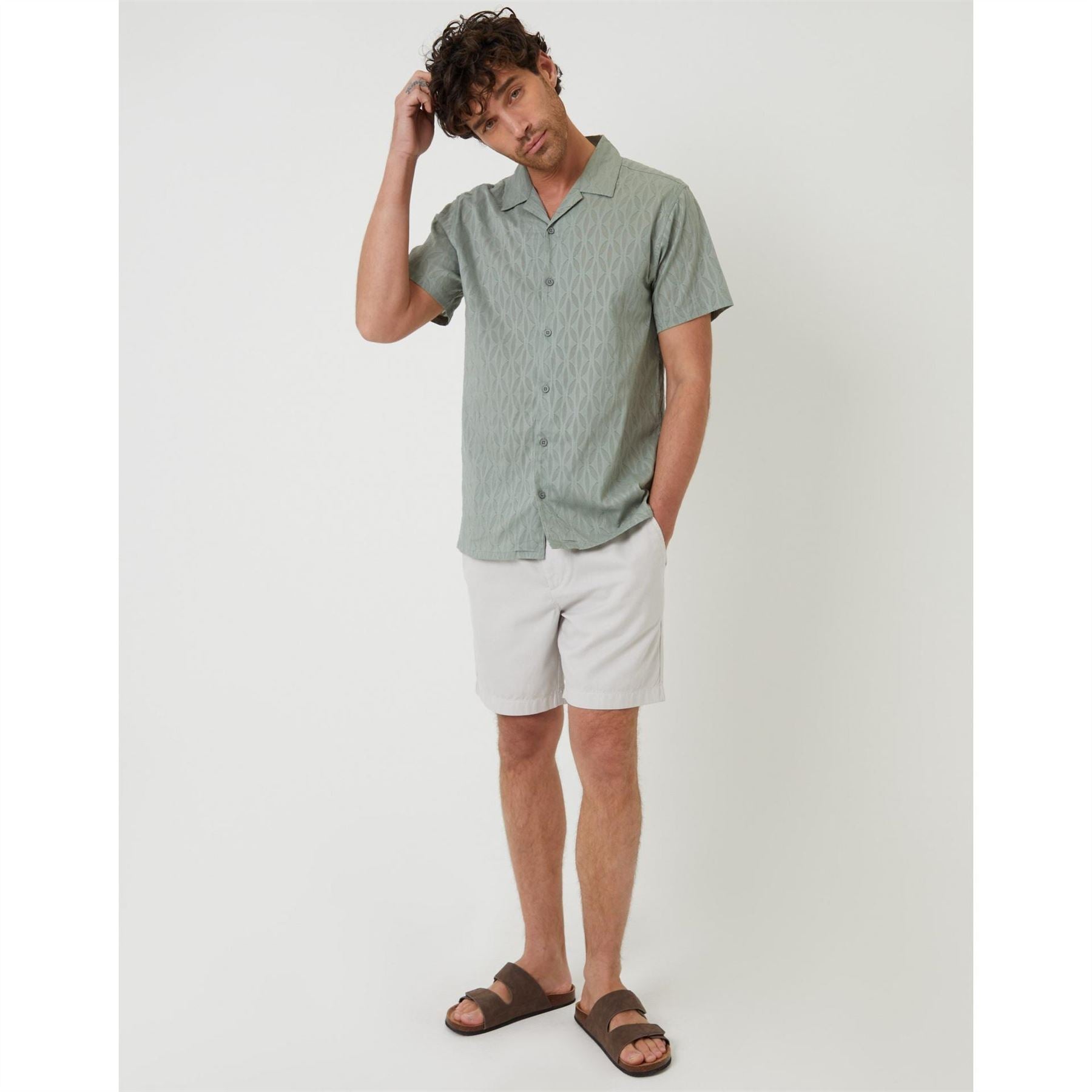 Threadbare Regular Fit Short Sleeve Point Collar Shirt
