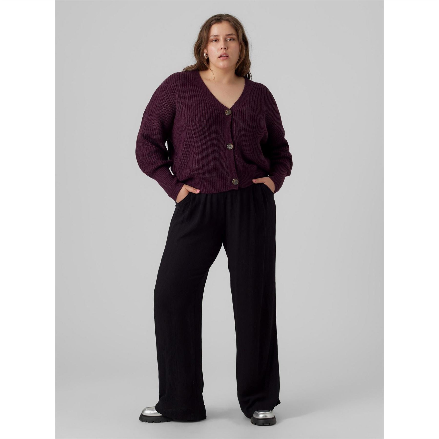Vero Moda V-Neck Relaxed Fit Long Sleeve Sweater