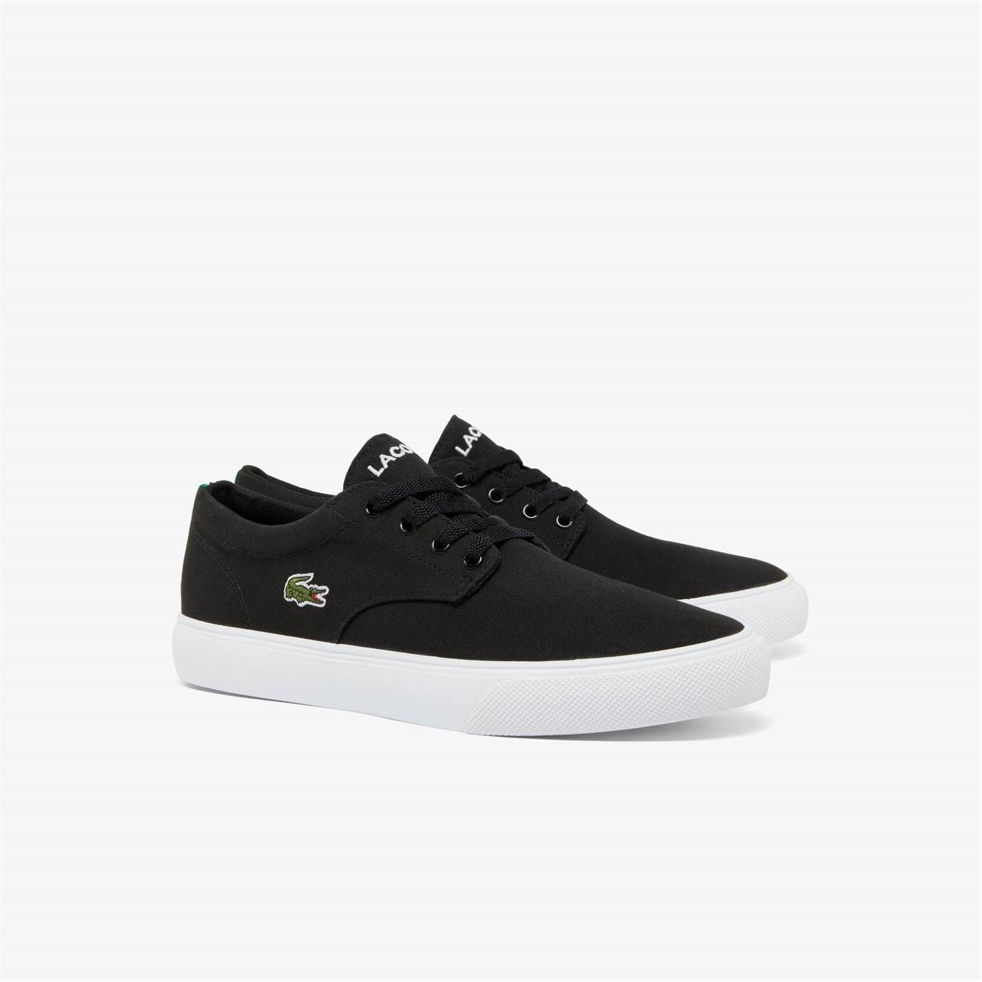 Lacoste Canvas Low Top Crocodile Print Trainers
