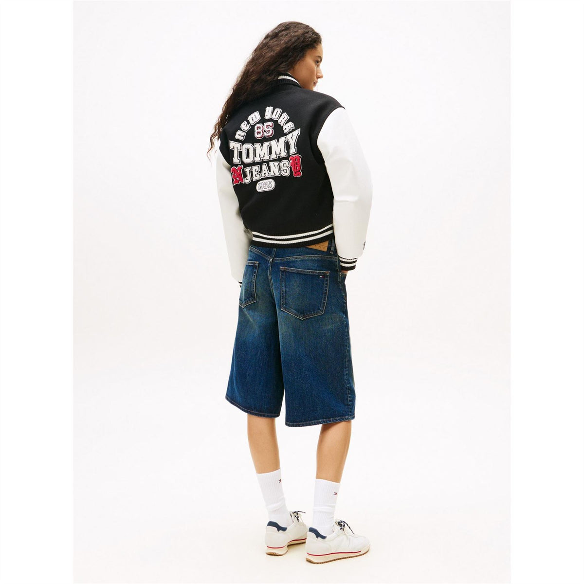 Tommy Jeans Varsity Snap Button Embroidered Ribbed Cuff Jacket