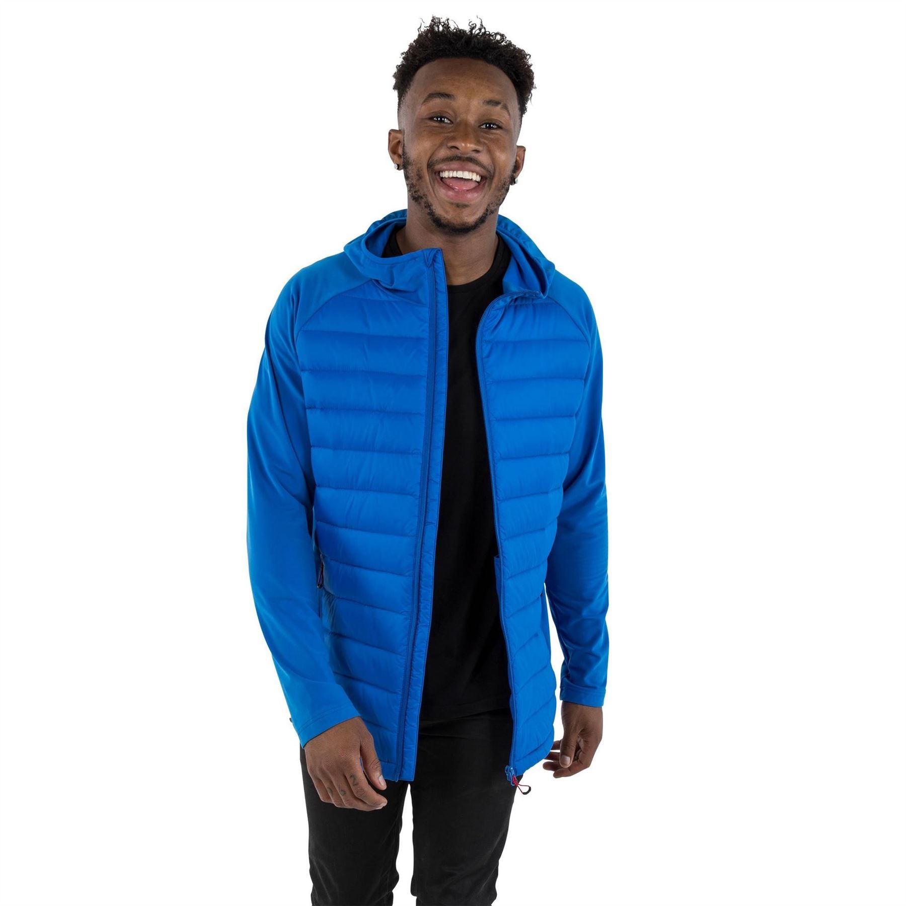DLX Cade Solid Patterned Hooded Down Jacket with Zipped Pocket