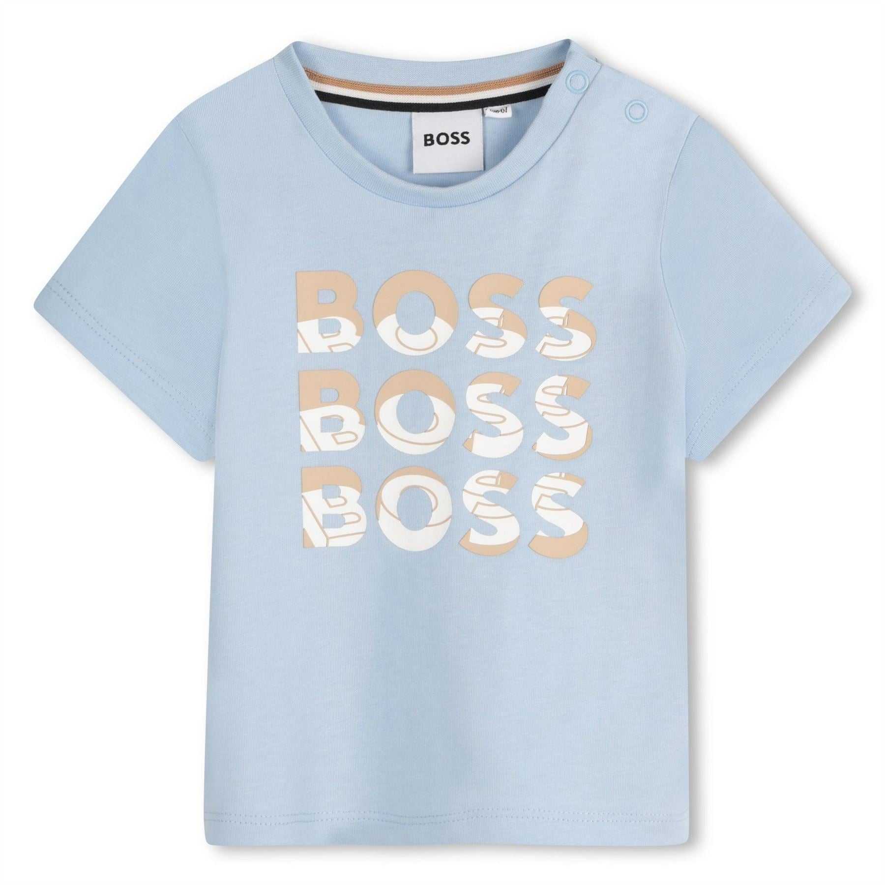 Boss Multi Logo Print T-Shirt Regular Fit Tops