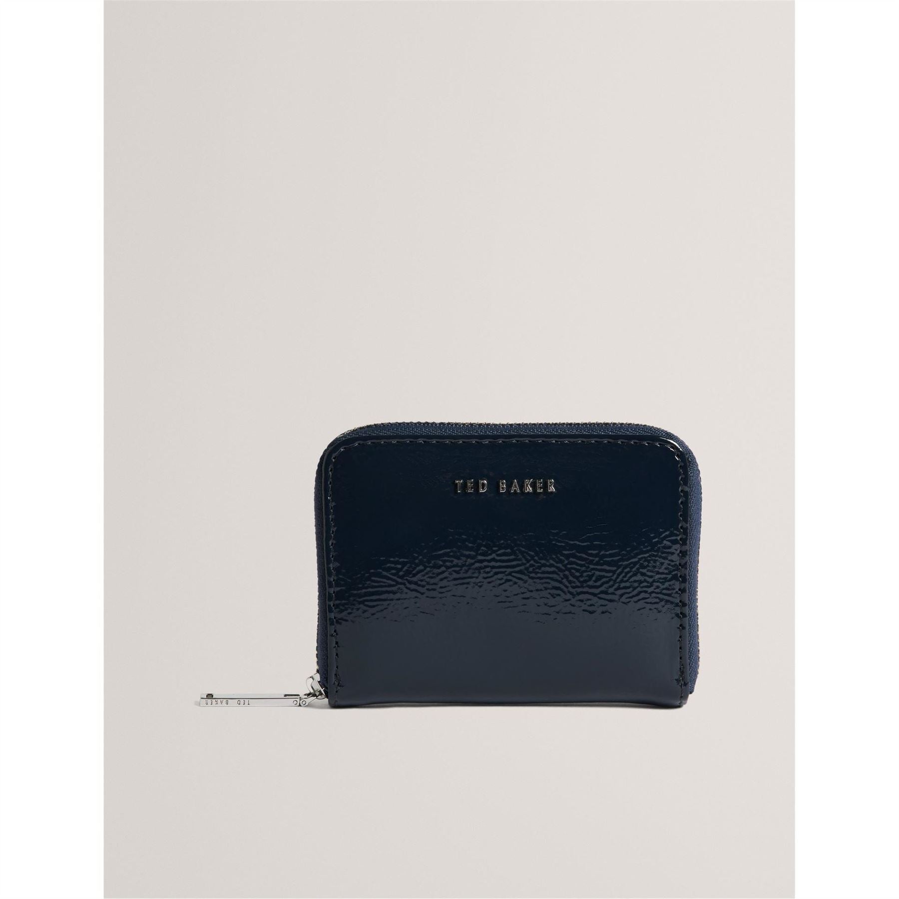 Ted Baker Crinkle Zip Around Wallet with Silver Tone Hardware