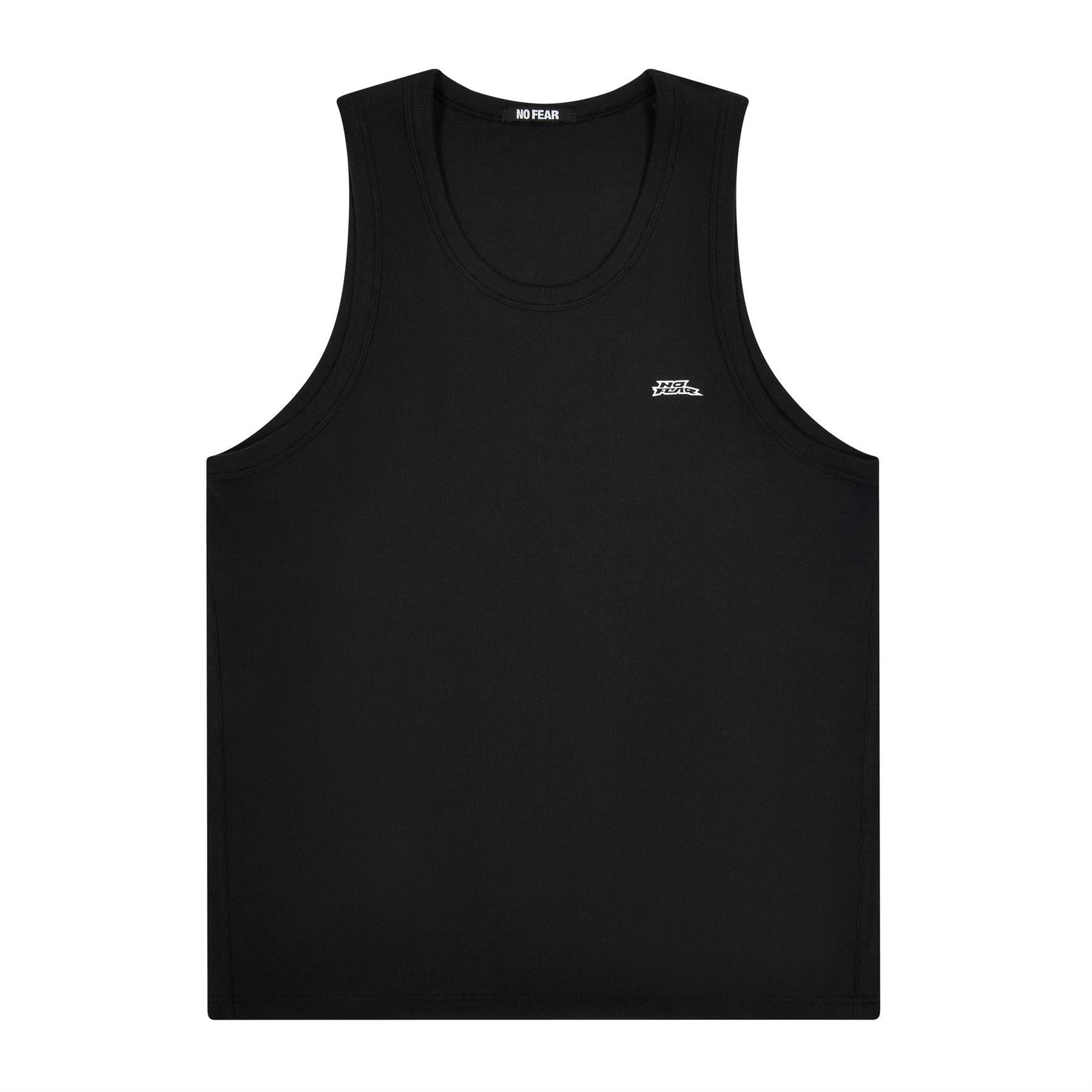 No Fear Rib Cotton Sleeveless Crew Neck Tank Vest