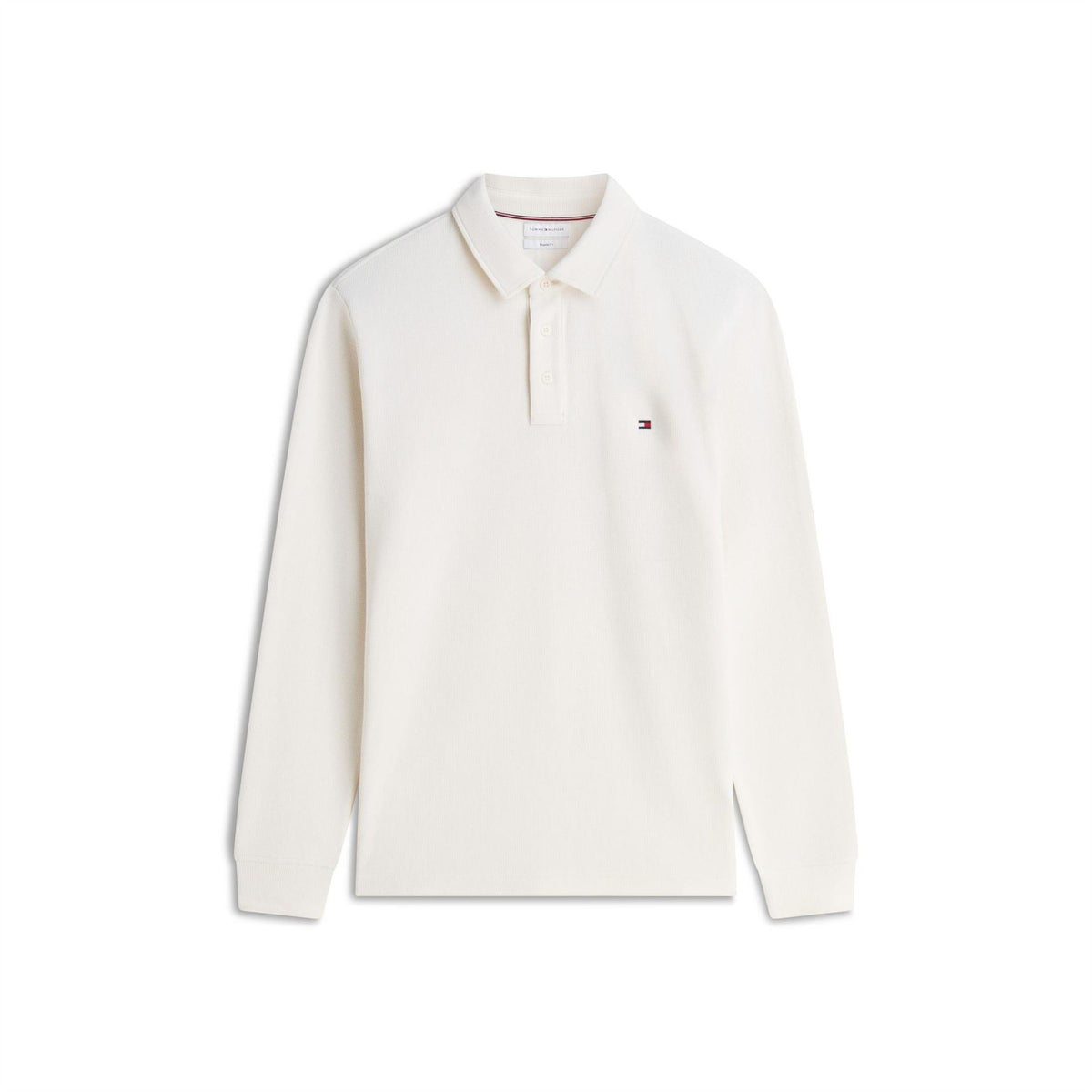 Tommy Hilfiger Waffle Cotton Long Sleeve Polo Shirt