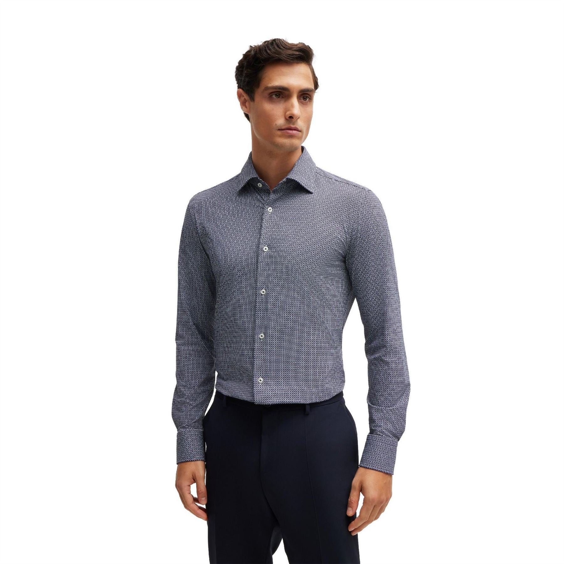 Boss Regular Fit Collared Neck Long Sleeve Oxford Shirt