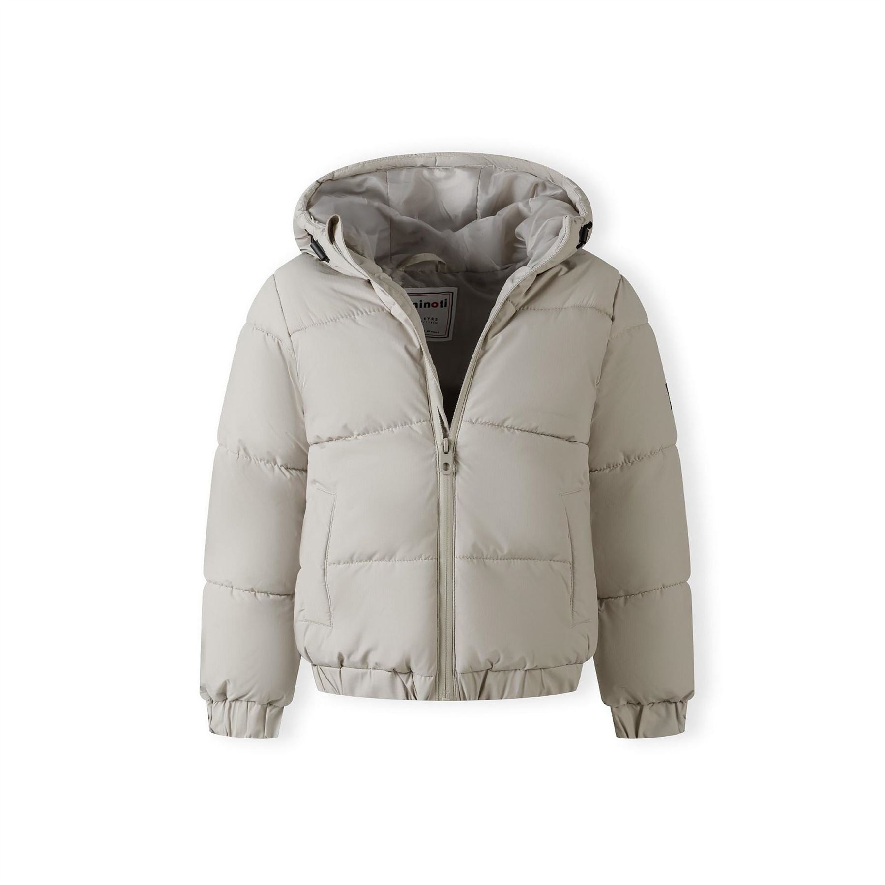Minoti Boys Ripstop Jacket High Collar Elastic Cuffs Grey