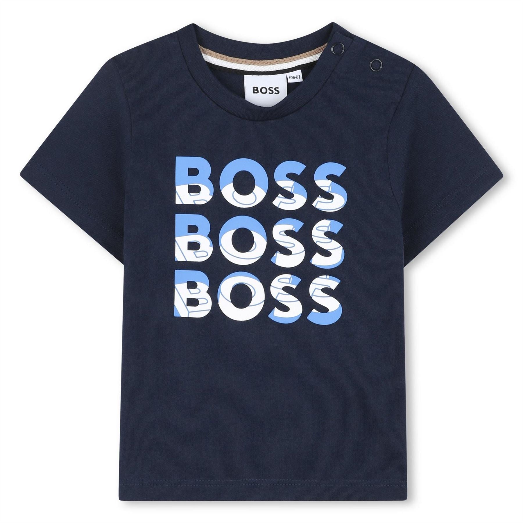 Boss Multi Logo Print T-Shirt Regular Fit Tops