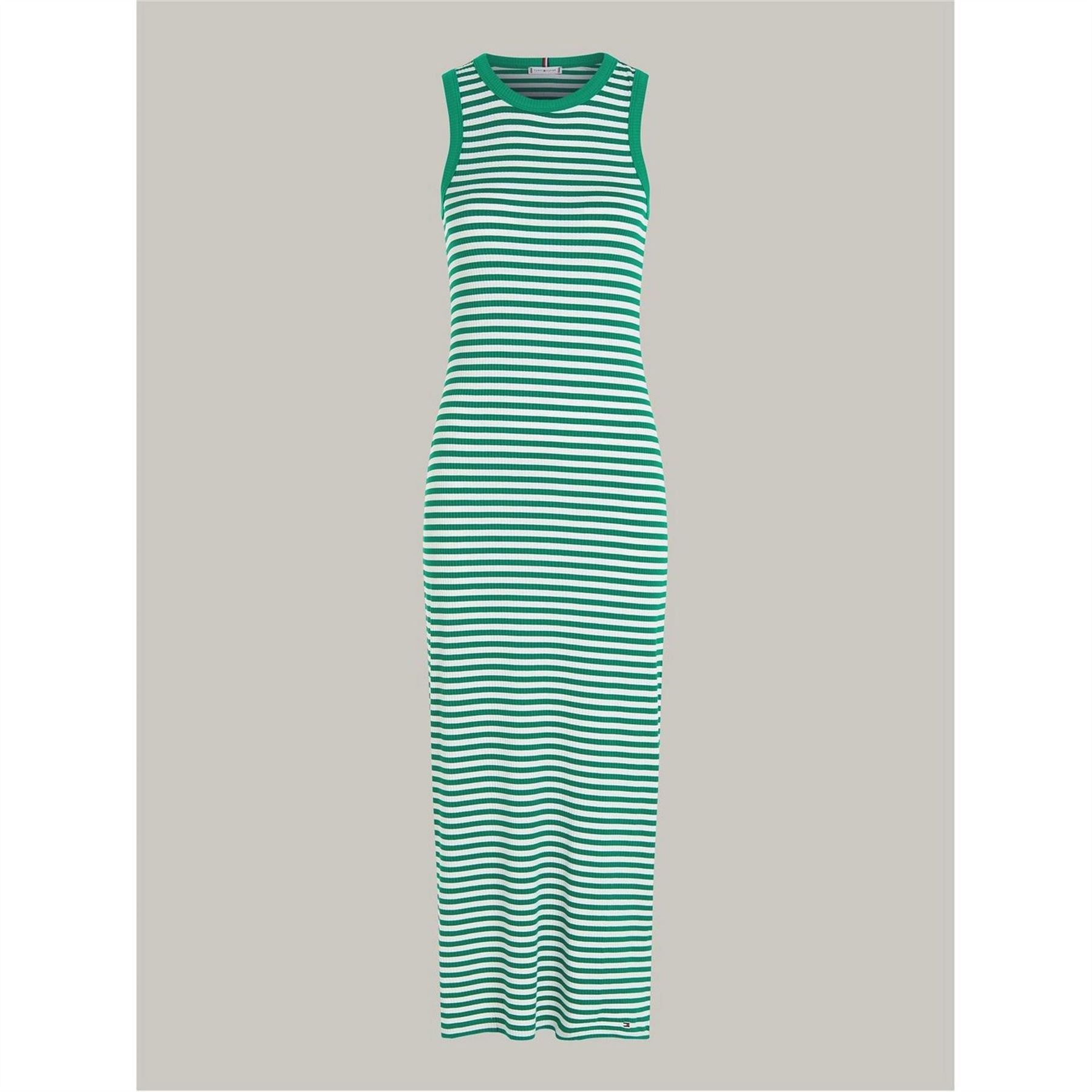 Tommy Hilfiger Ribbed Crew Neck Midi T-Shirt Dress
