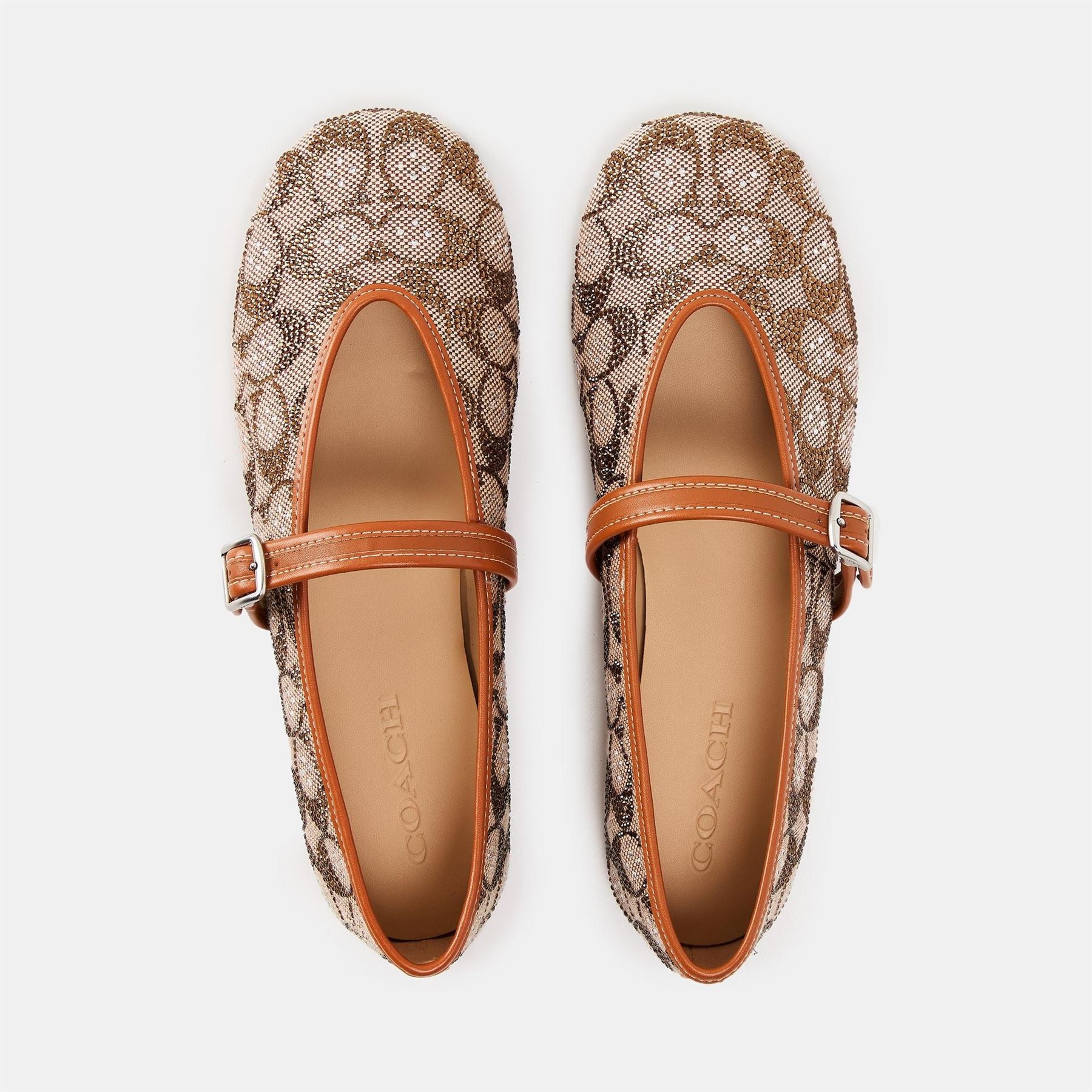 Coach Sculpt LD61 All Over Logo Mary Janes Flats