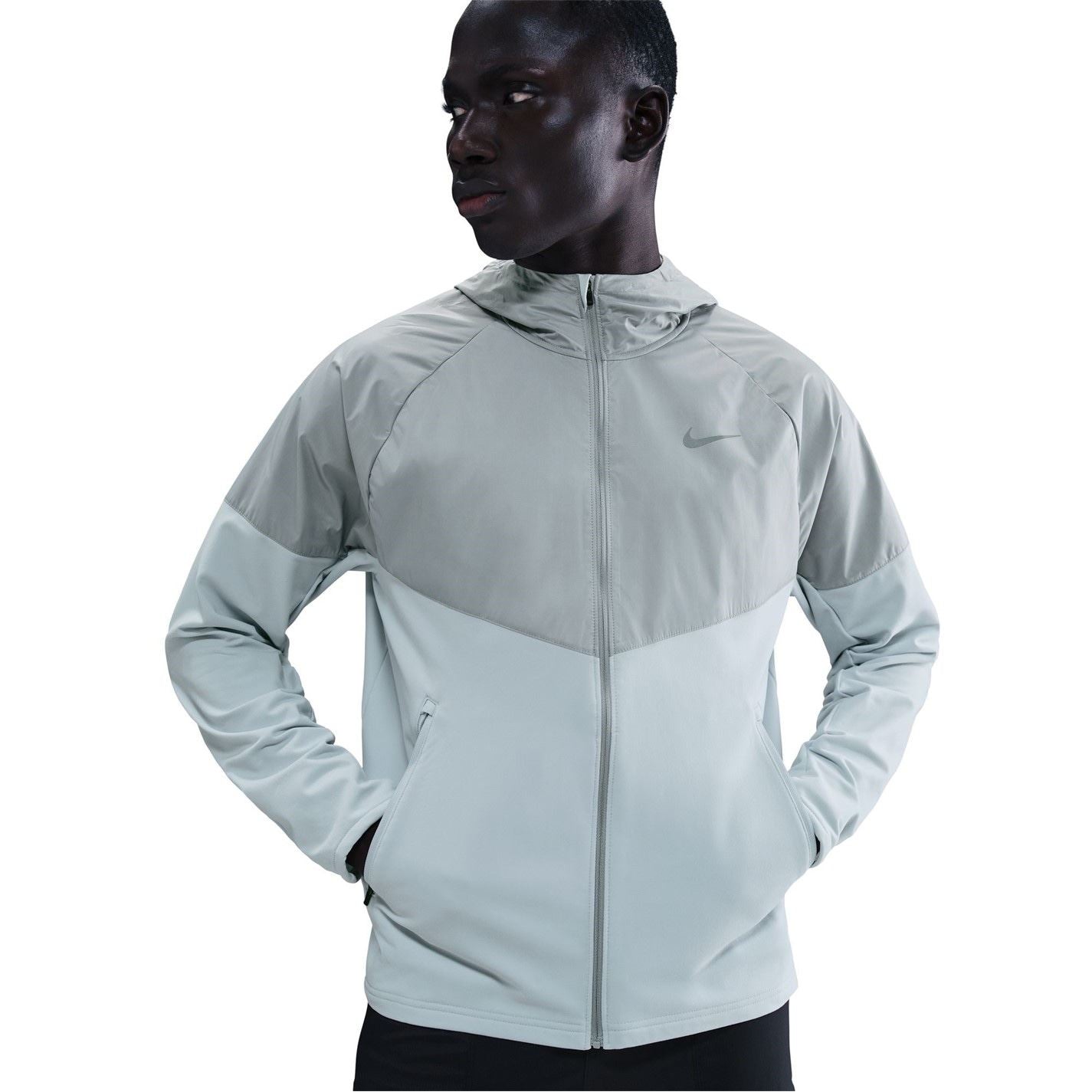 Nike Wint Miler Solid Patterned Hooded Drawstring Running Jacket