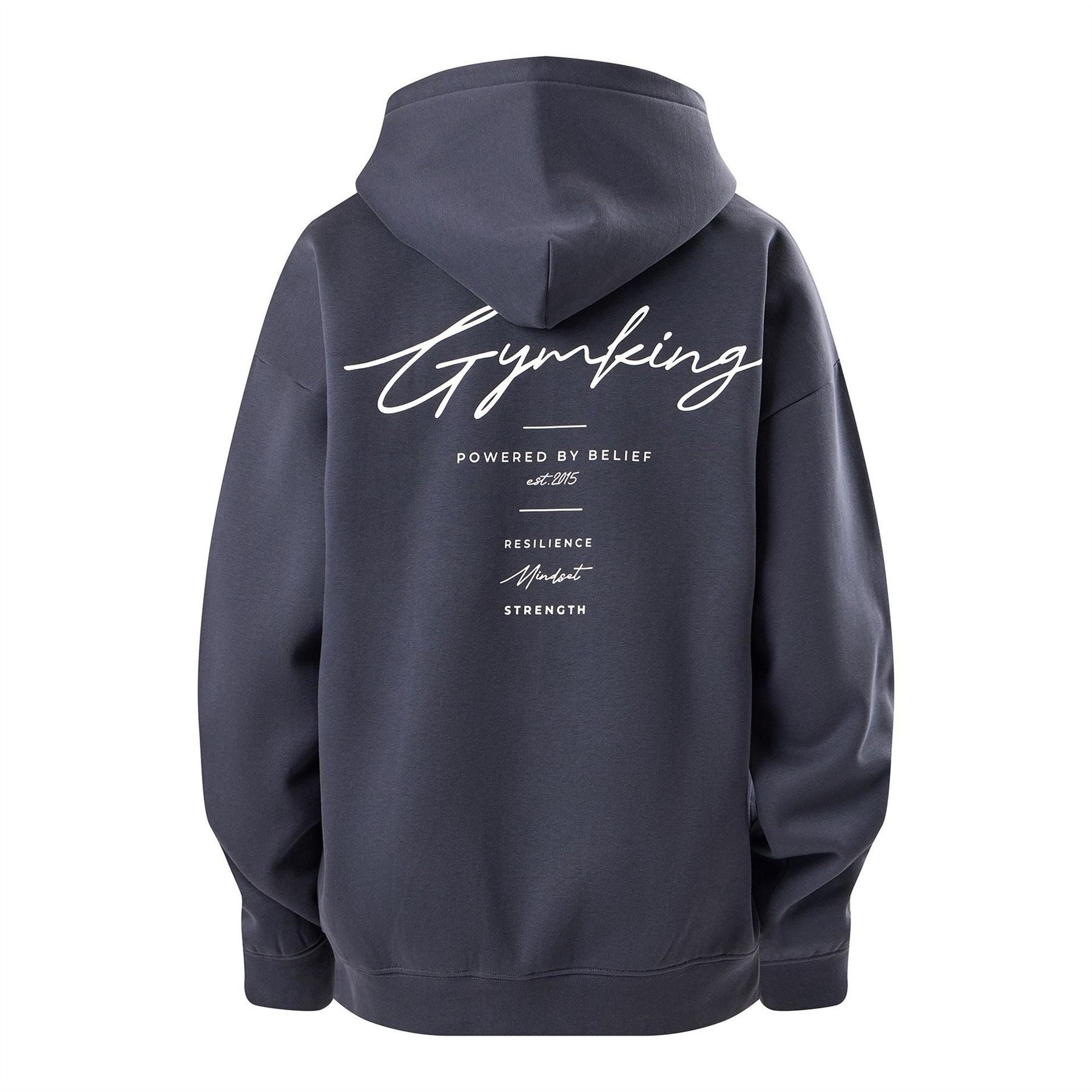 Gym King Text Graphic Hooded Neck Long Sleeve Oversized Sweatshirt