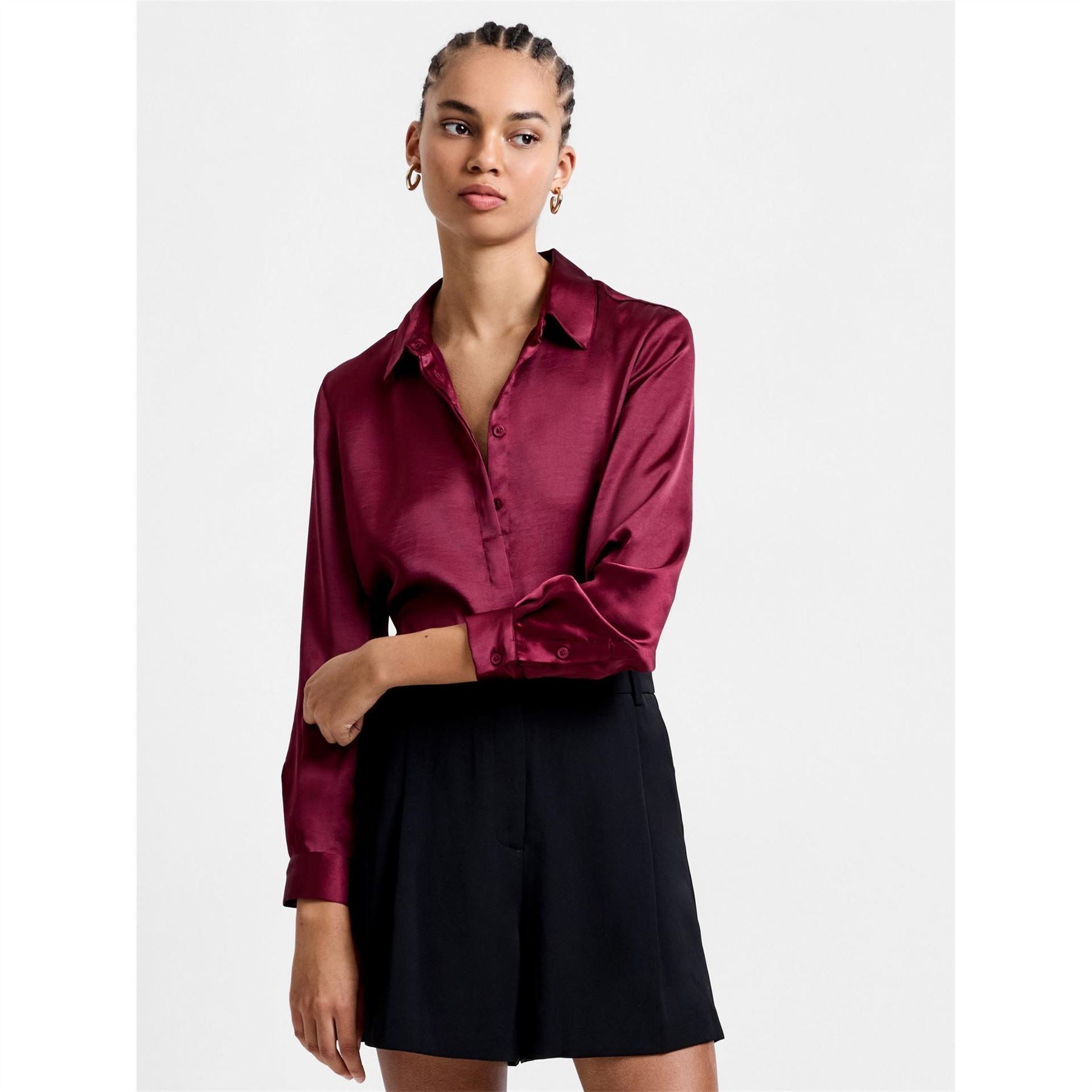 French Connection Irina Collared Neck Long Sleeve Shirt
