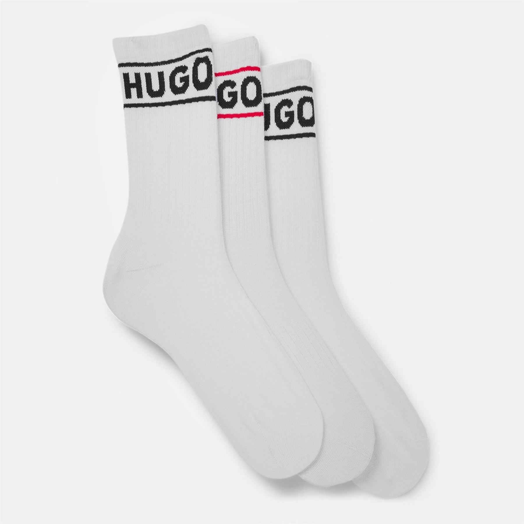 Hugo Qsrib Sporty Lettering Crew Socks