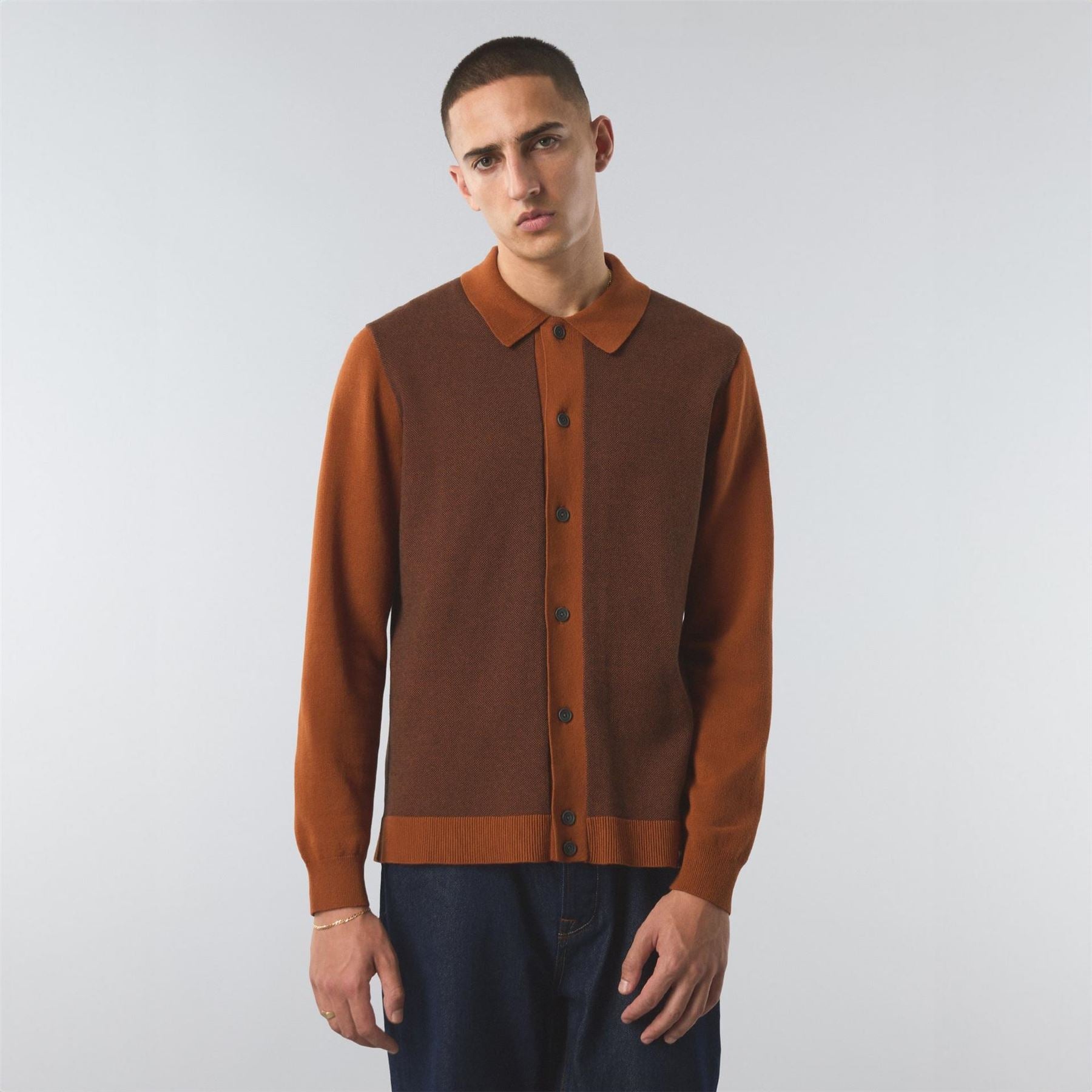 Pretty Green Roxy Knit Long Sleeve Regular Fit Shirt