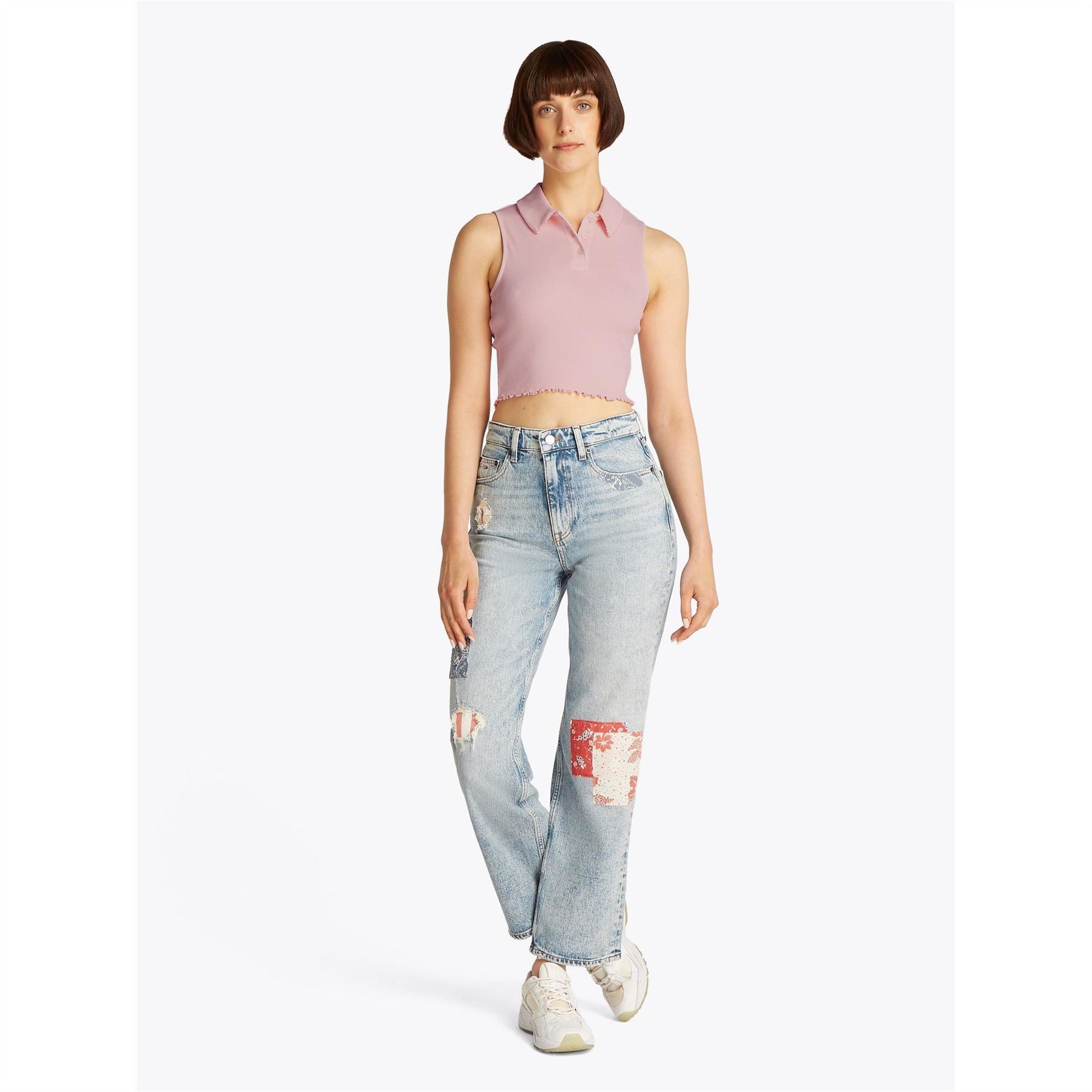 Tommy Jeans Cropped Short Sleeve Polo Shirt