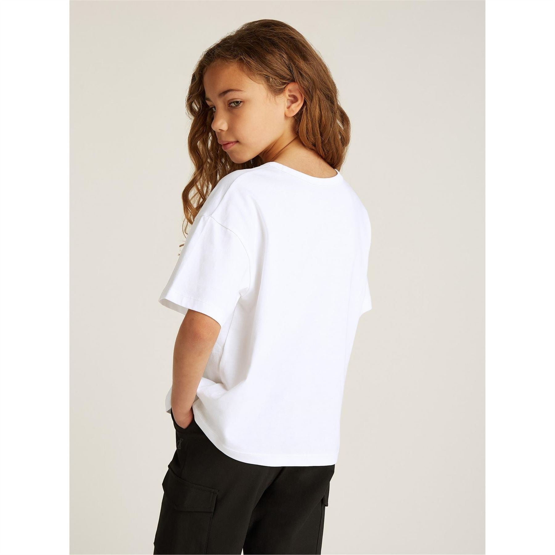 Calvin Klein Jeans Regular Fit Glitter Short Sleeve Crew Neck T-Shirt