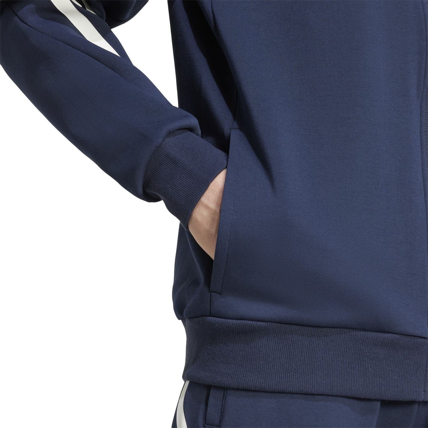 adidas Mens Future Icons 3 Stripes Full Zip Hoodie