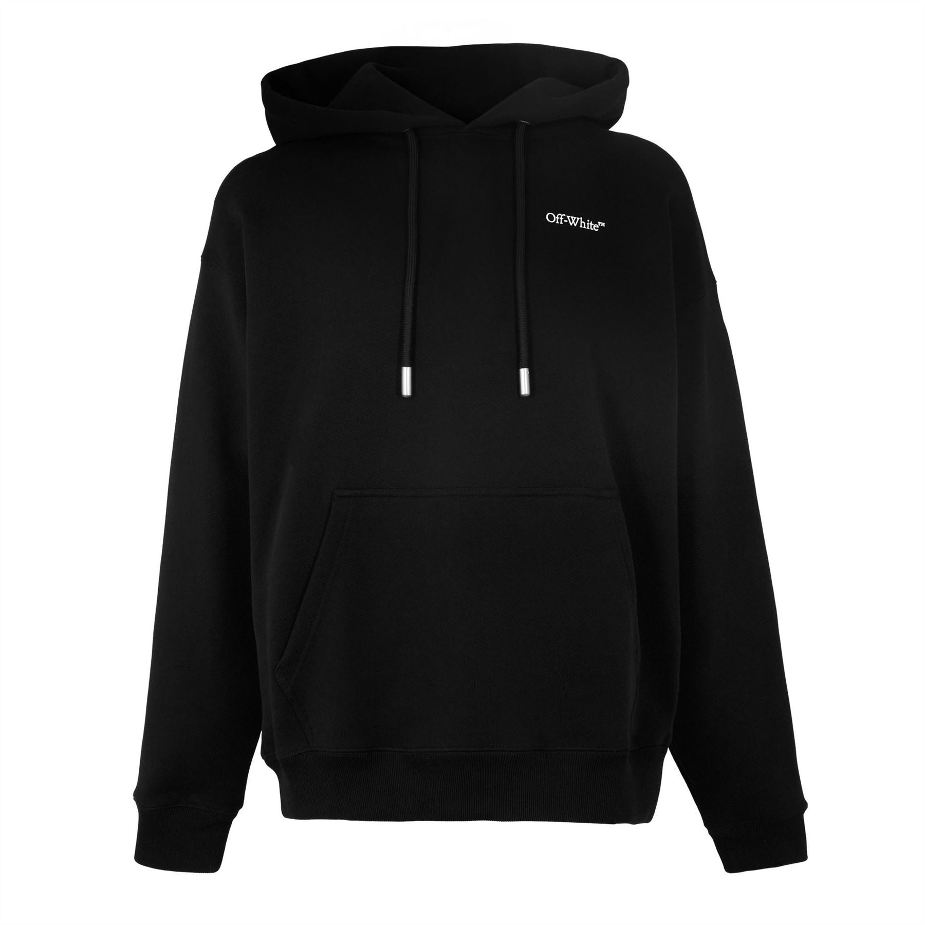 Off White Oversize Fit Hooded Neck Long Sleeve Sweatshirt