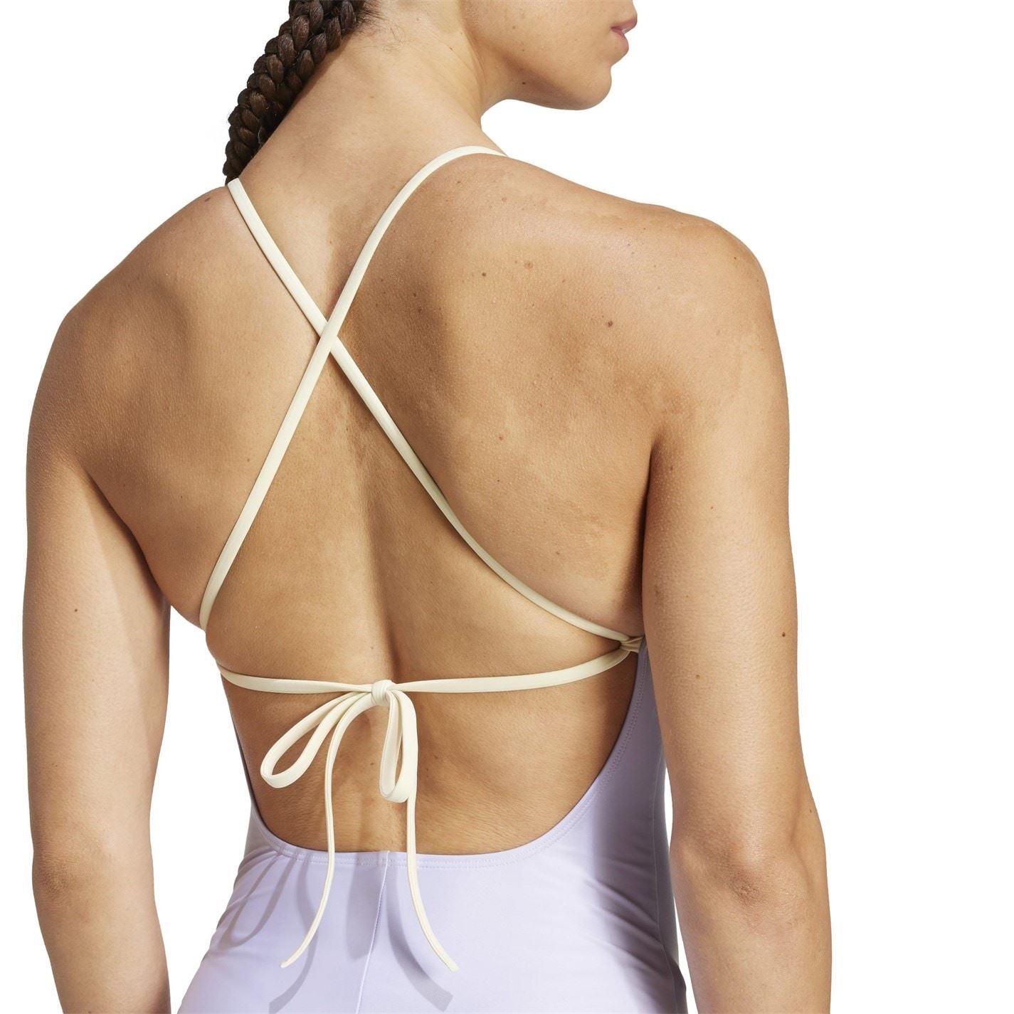 adidas Womens Padded Colorblock X Back Swimsuit