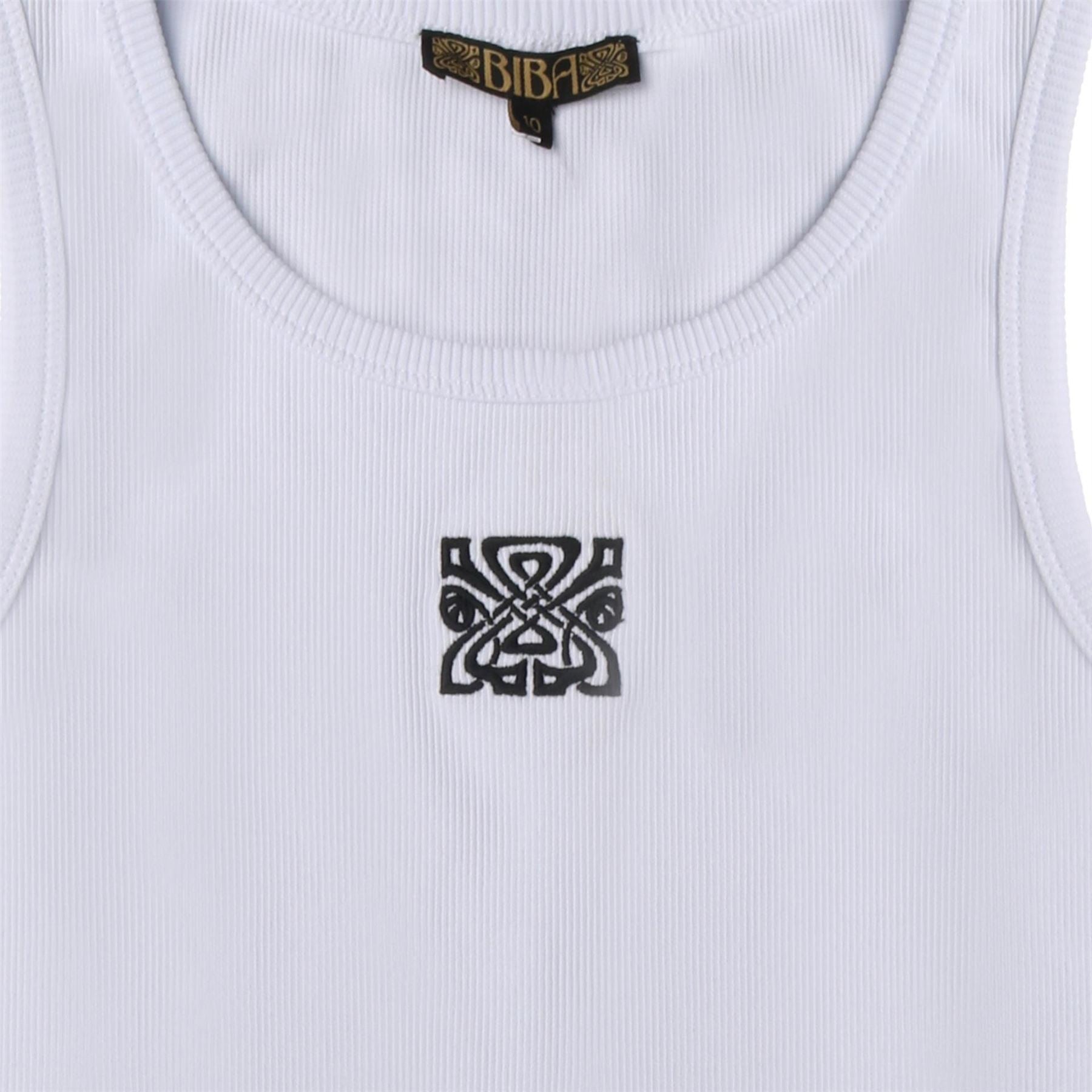 Biba Logo Racerback Embroidered Slim Fit Vest