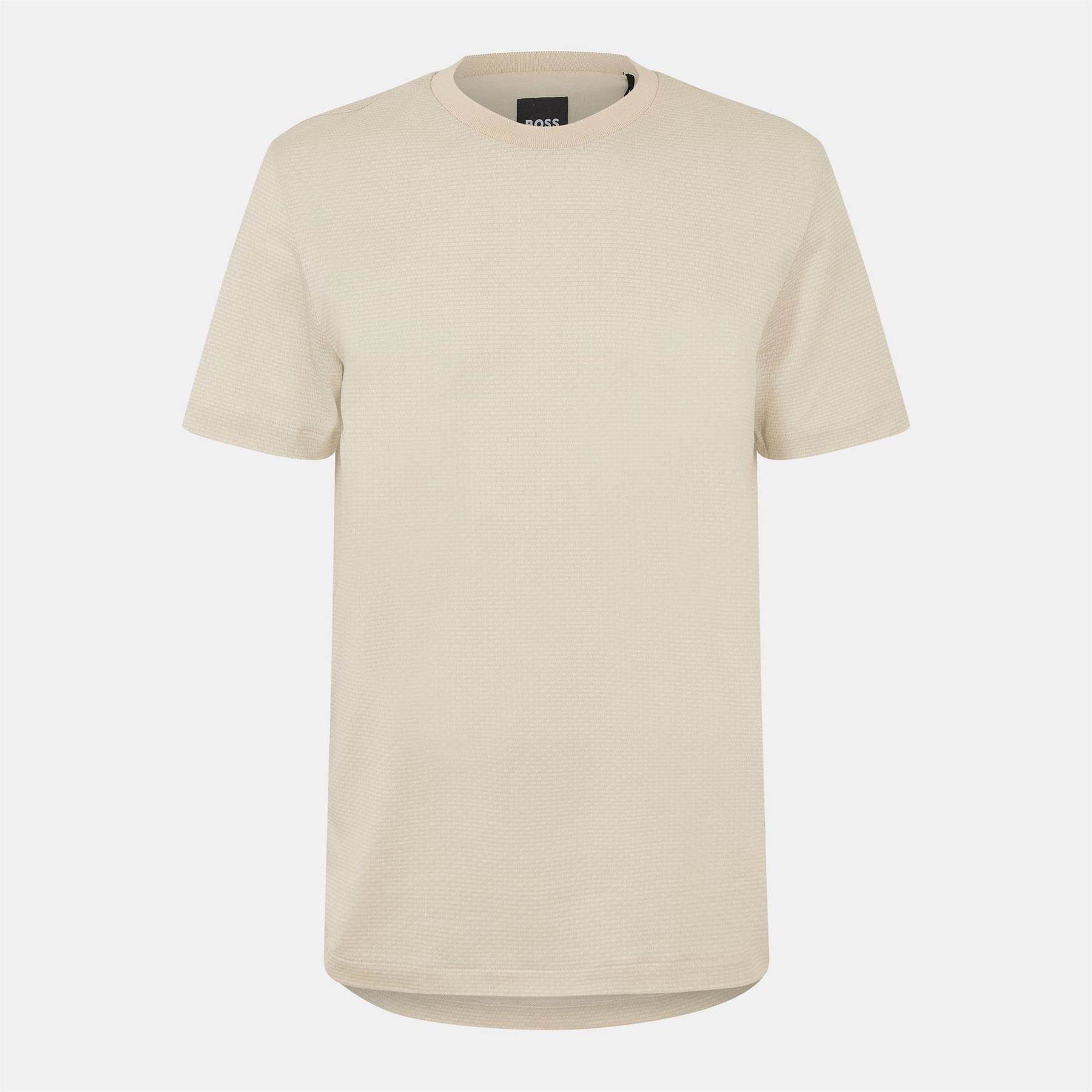 Boss Crew Neck Ribbed Collar Short Sleeve T-Shirt