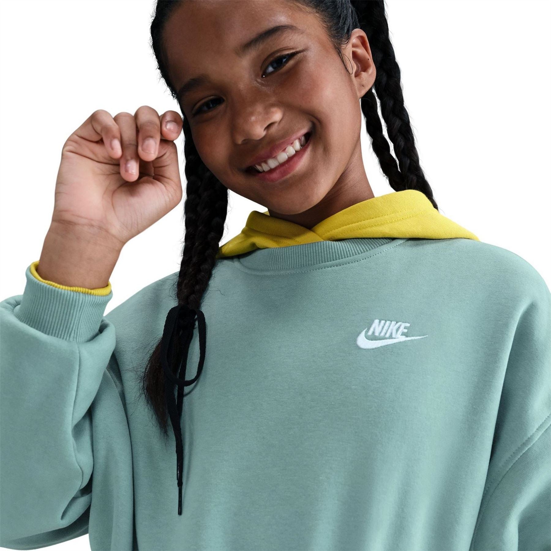 Nike Club Fleece Big Kids (girls) Boxy Crewneck Sweatshirt