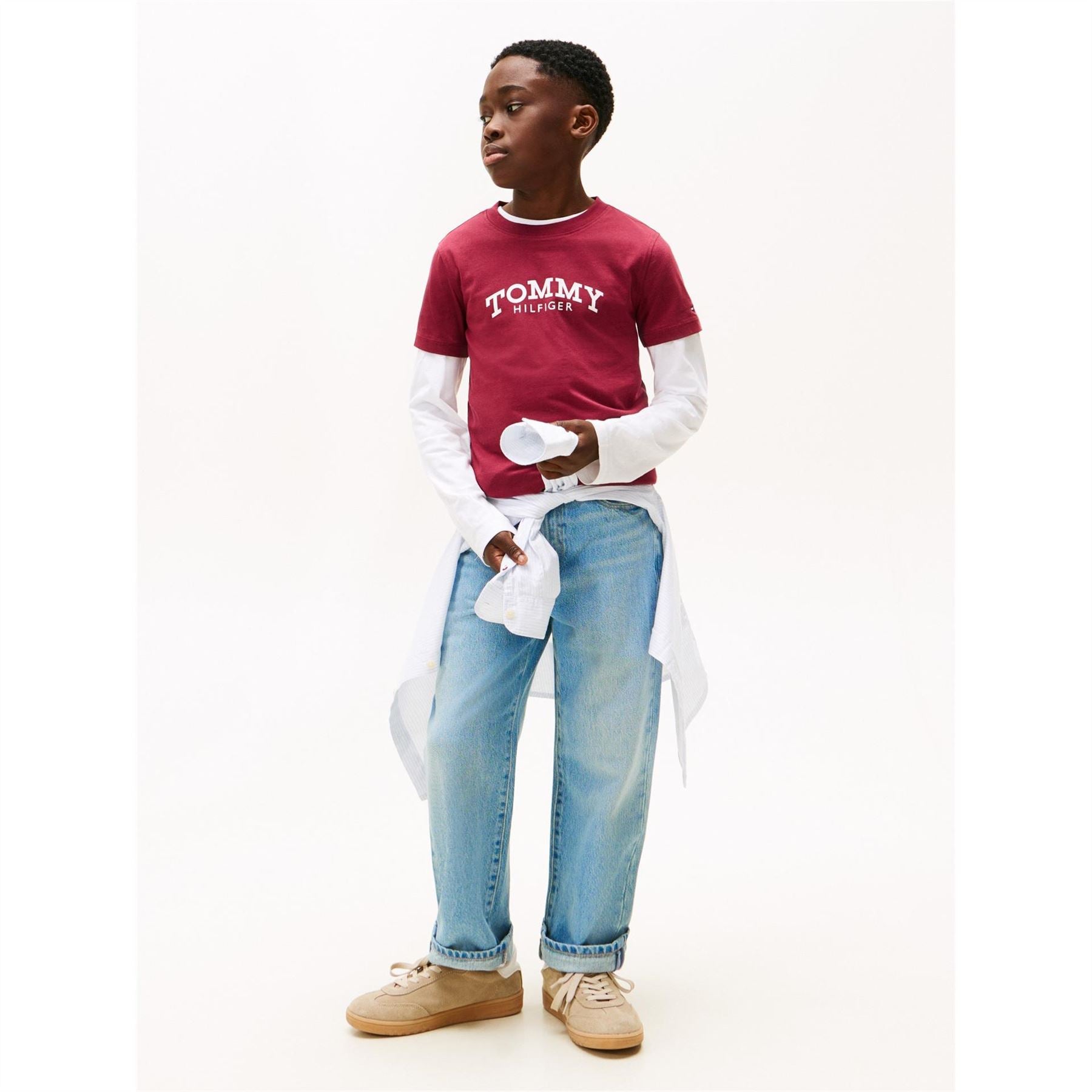 Tommy Hilfiger Lettering Crew Neck Short Sleeve Jersey T-Shirt