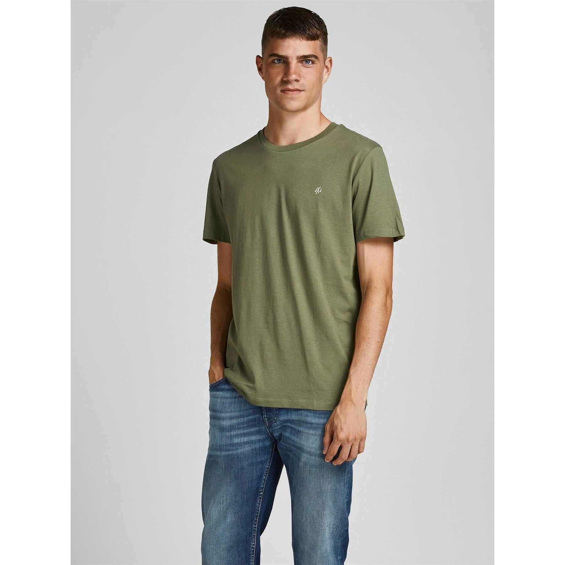 Jack and Jones Mens 5 Pack Jxj Short Sleeve T-Shirt