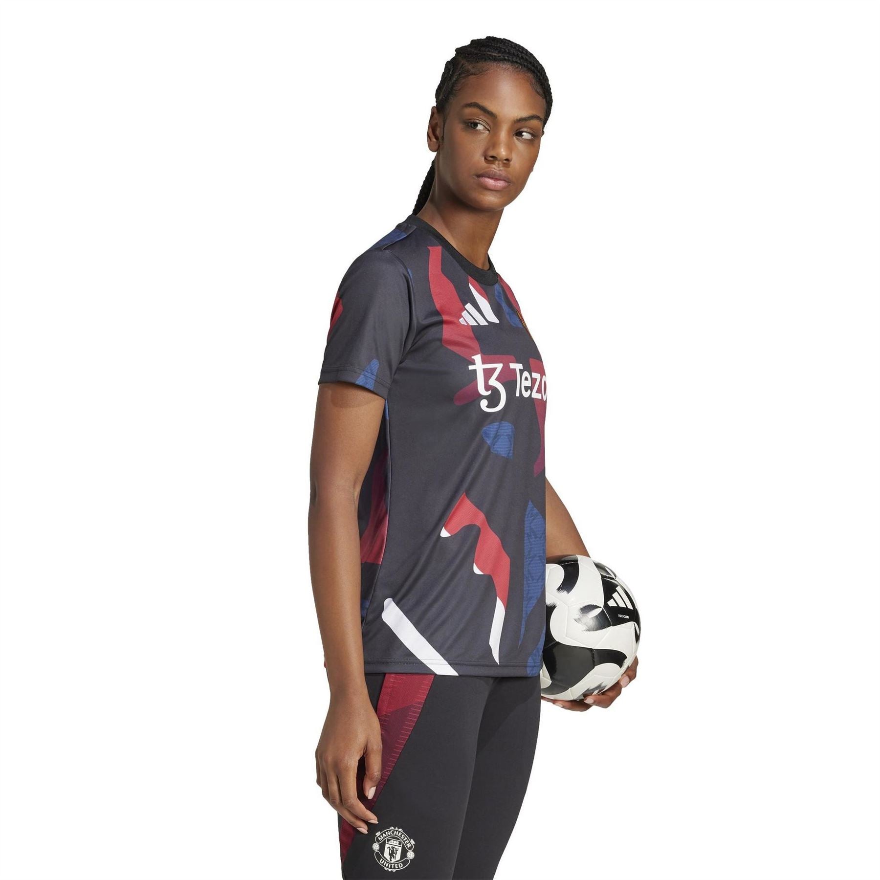adidas Womens Manchester United Prematch Shirt 2024 2025