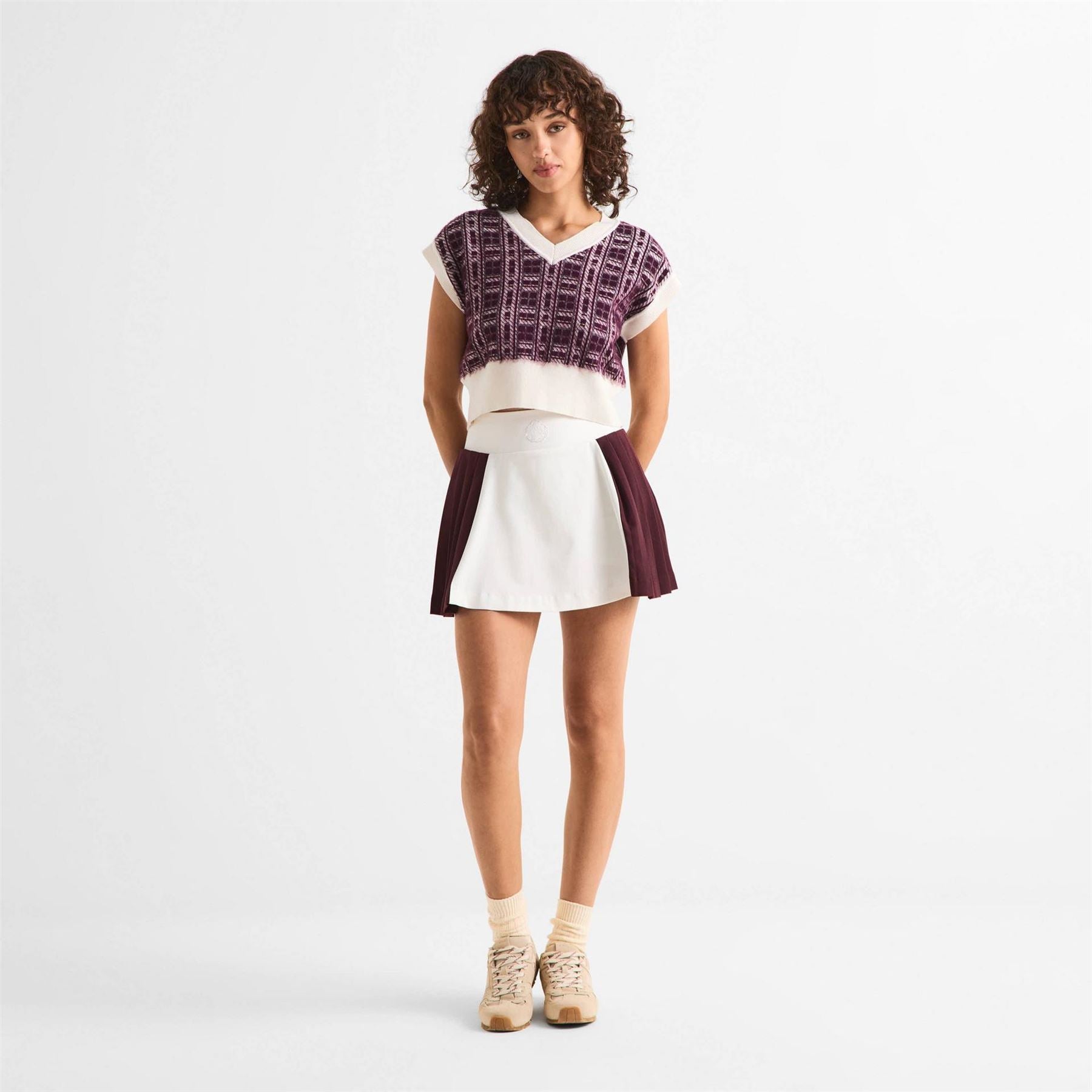 Slazenger Court Women’s Post Match Plaid Knitted Vest