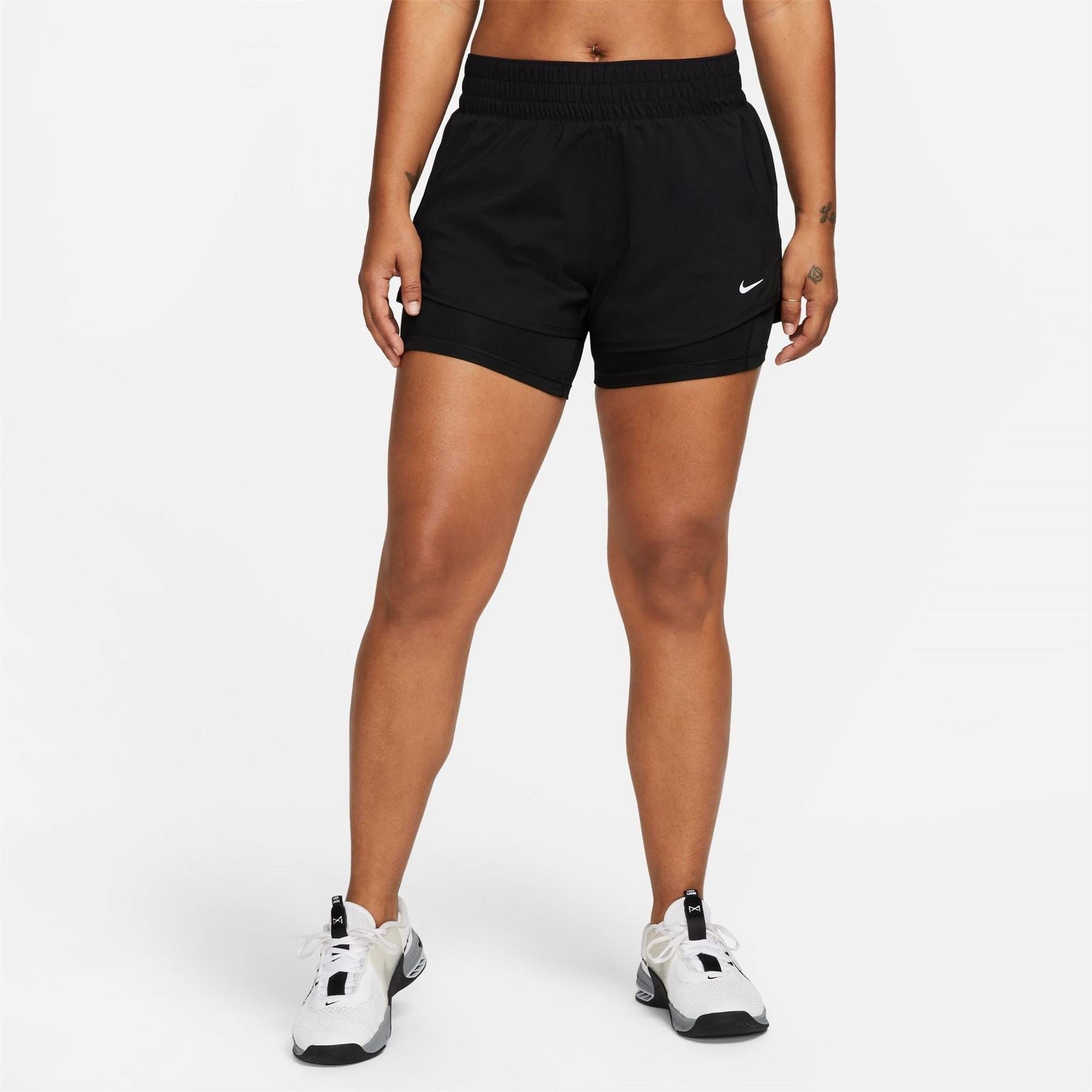 Nike Womens Dri Fit Mid Rise 3 2 In 1 Shorts