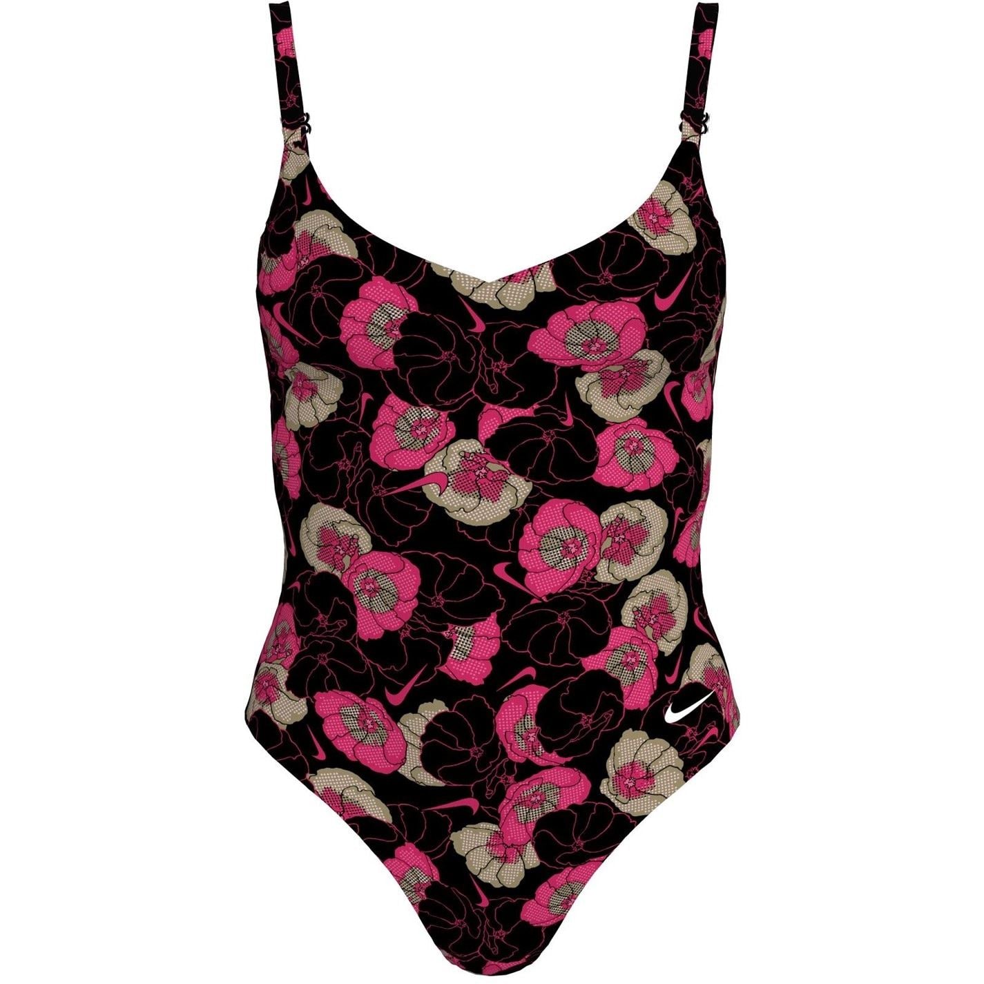 Nike Womens Poppy Floral V Neck One Piece