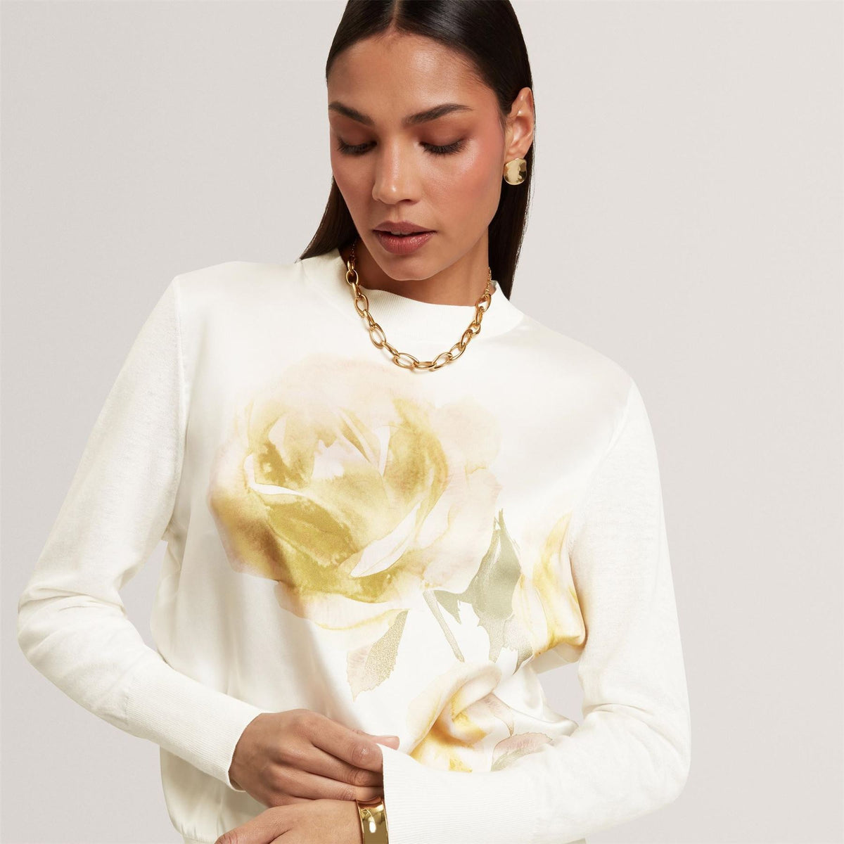 Ted Baker Long Sleeve Printed Front Sweatshirt