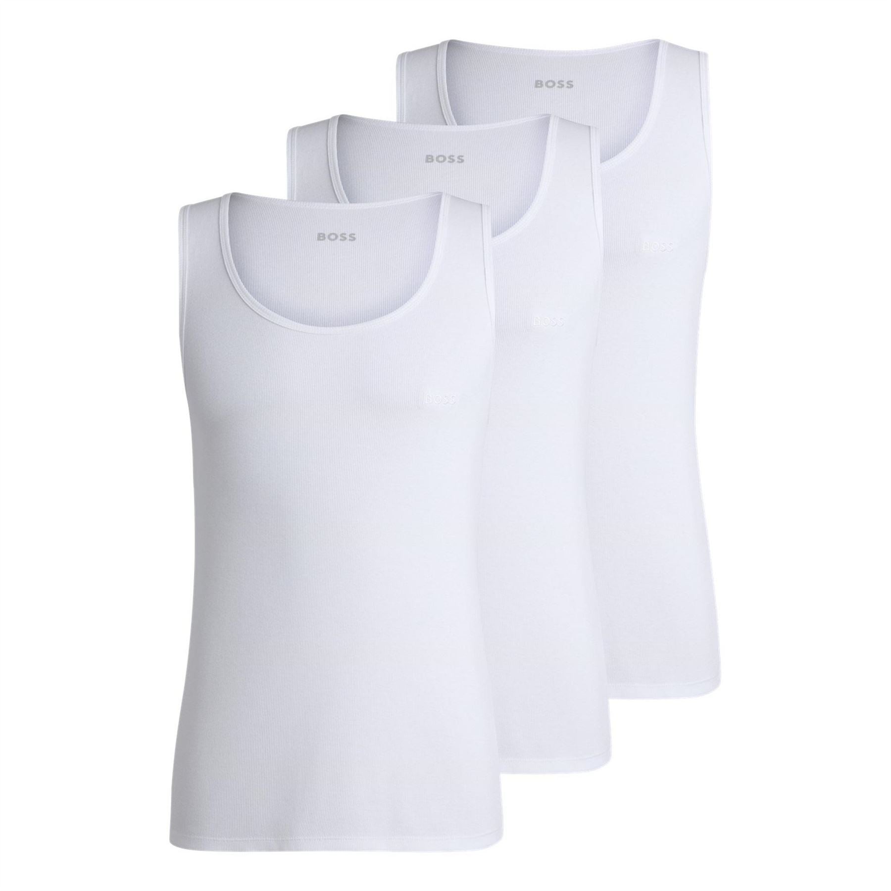 Boss Classic Ribbed Tank Top 3 Pack, Cotton Construction