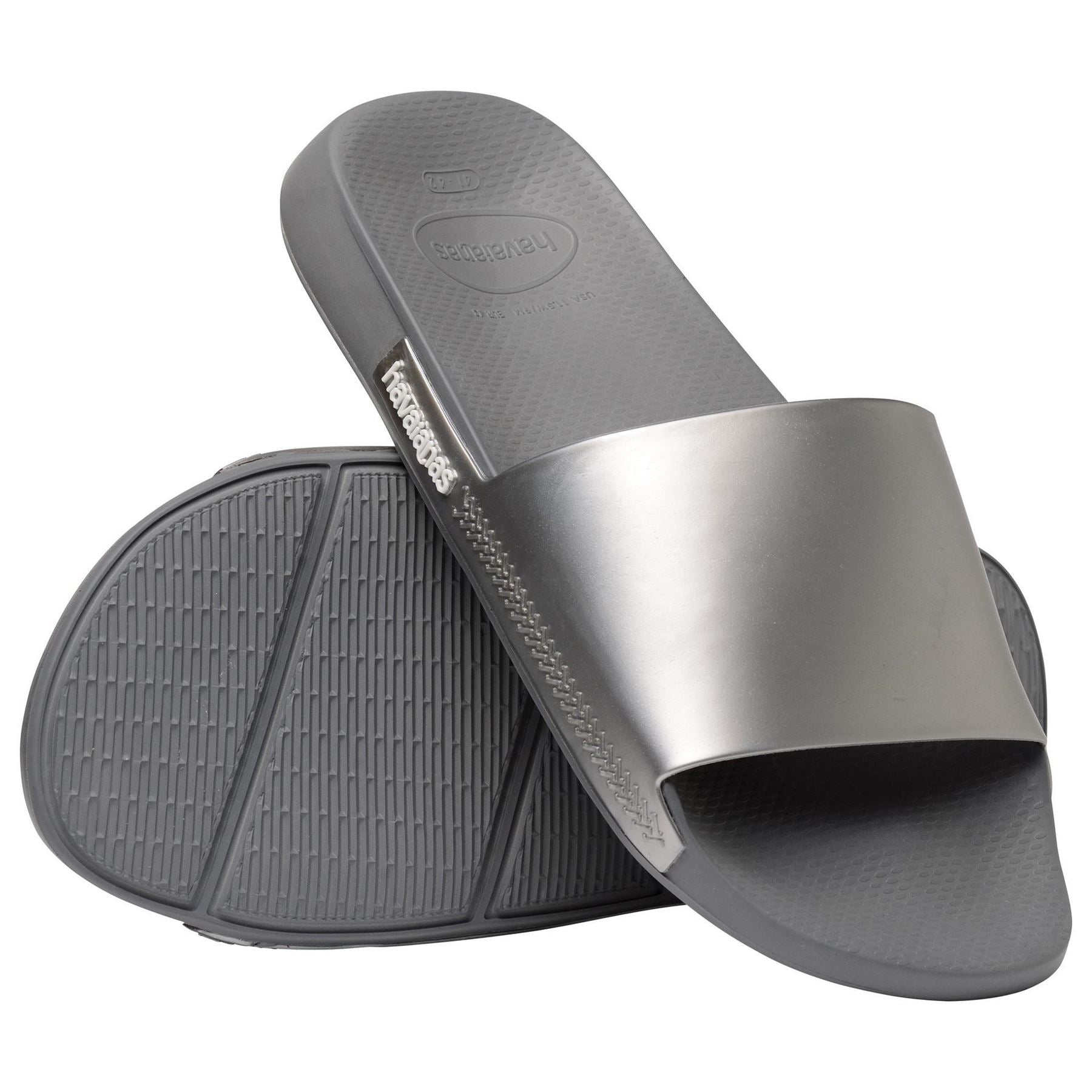 Havaianas Solid Patterned Open Toe Slide Sandals