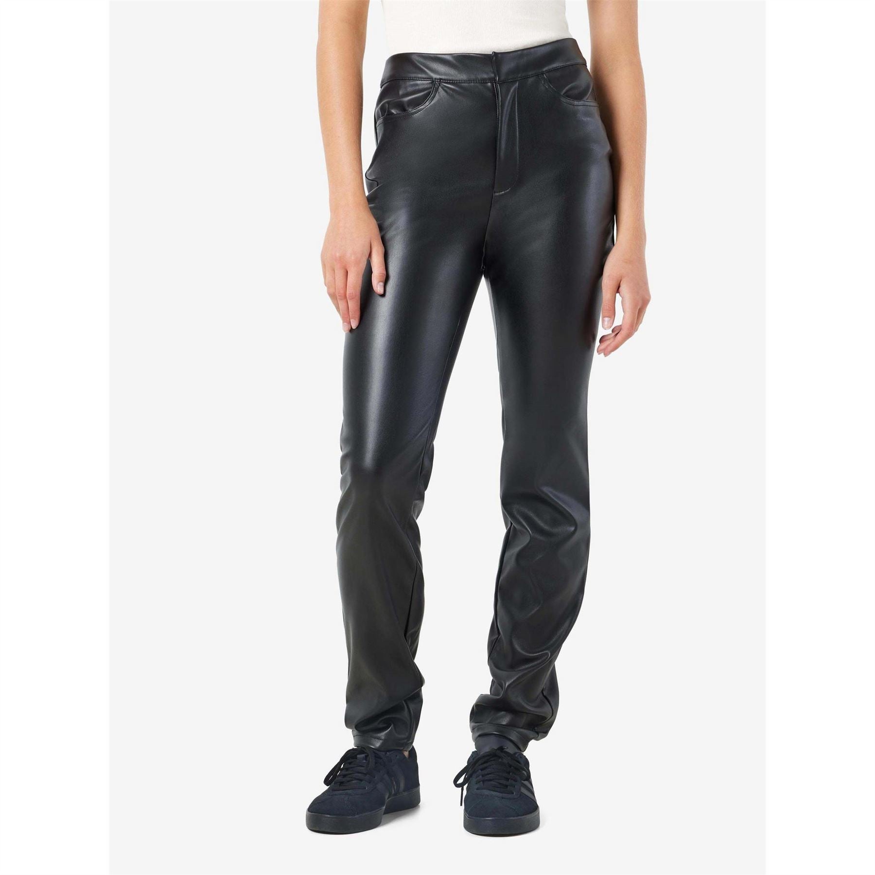 Noisy May Faux Leather Ankle Trousers