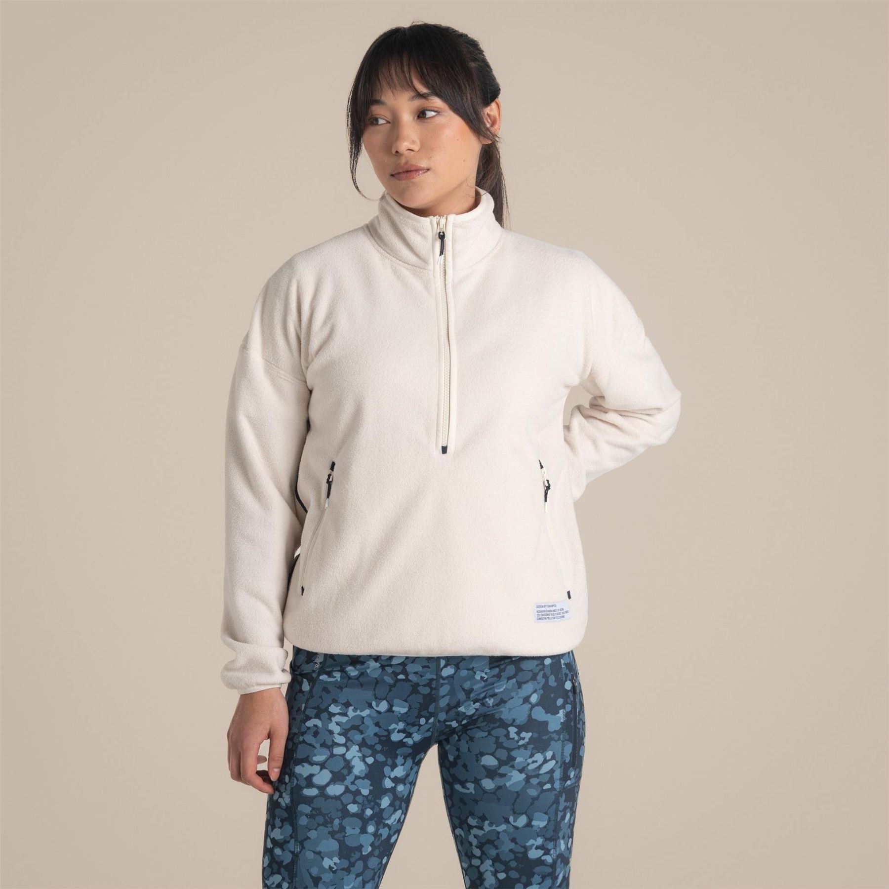 Craghoppers Zipped Pocket Funnel Neck Long Sleeve Sweatshirt