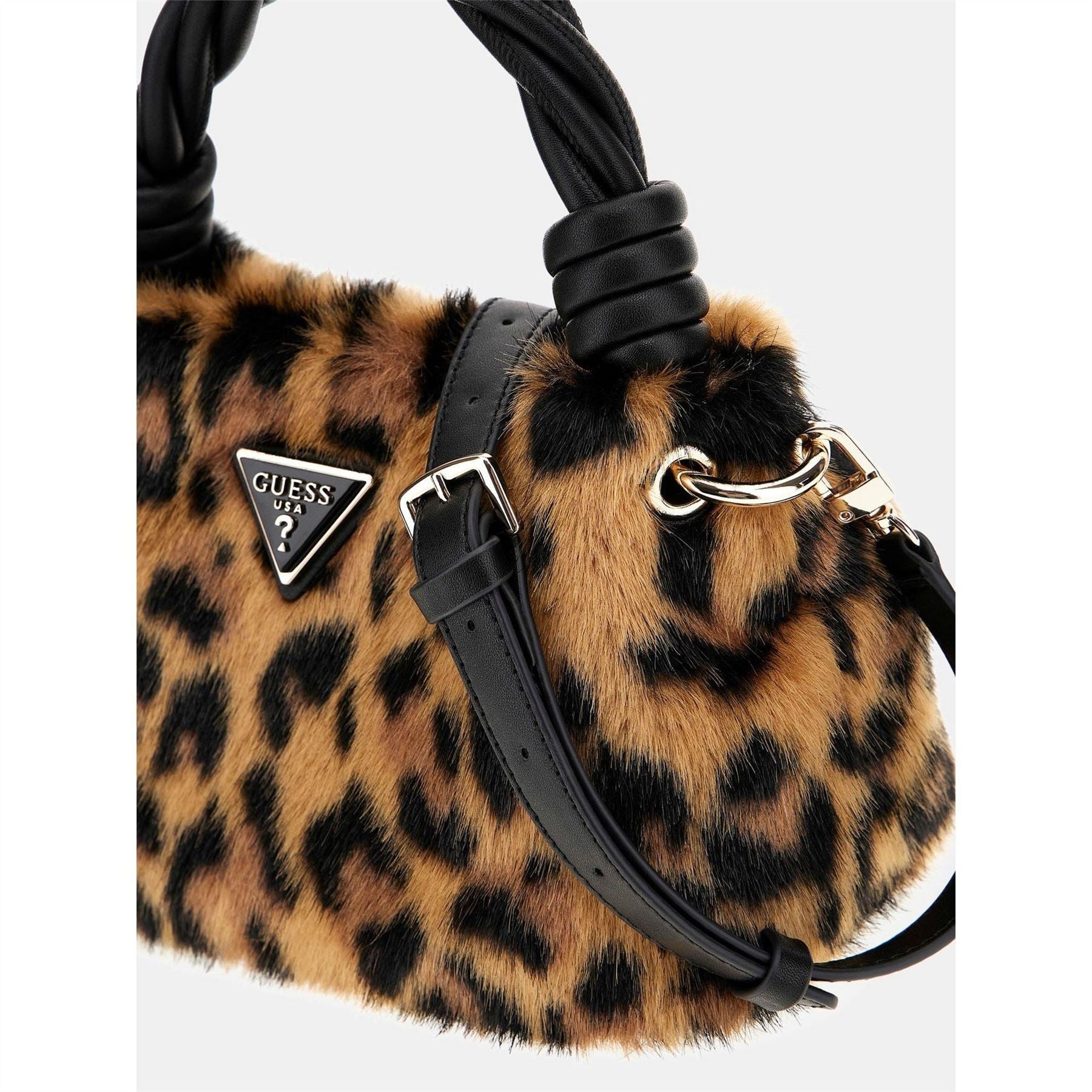Guess Shaida Toph Leopard Patterned Trapezoid Tote