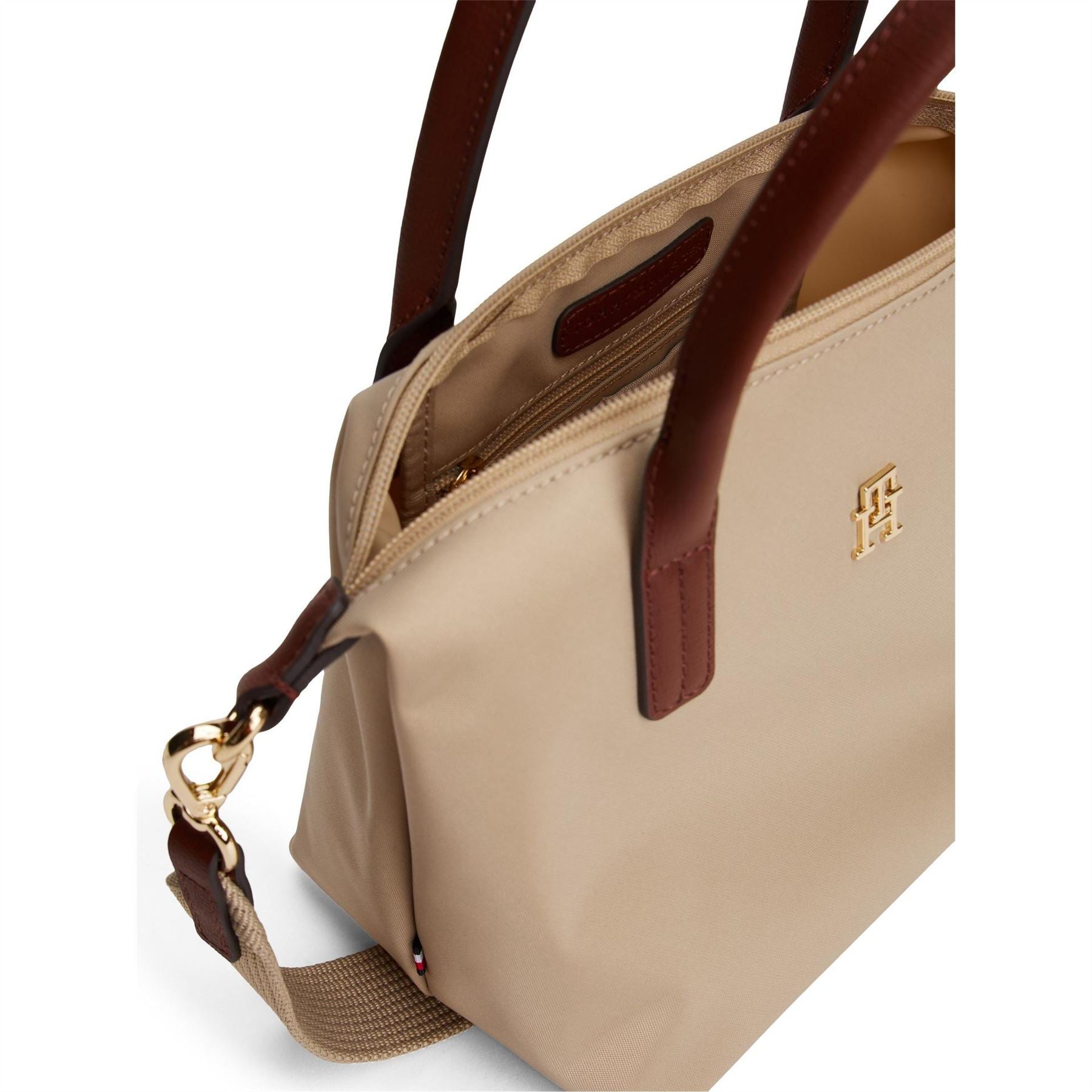 Tommy Hilfiger Popette Mini Trapezoid Tote with Gold Tone Hardware