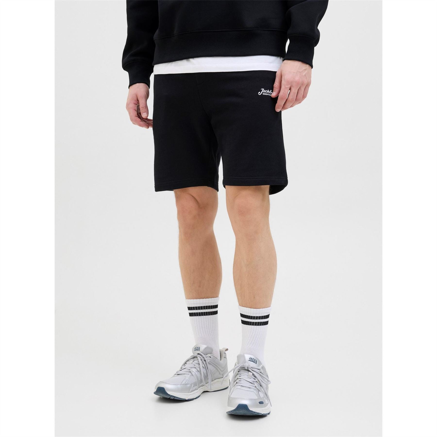 Jack and Jones Solid Bermuda Sweat Shorts