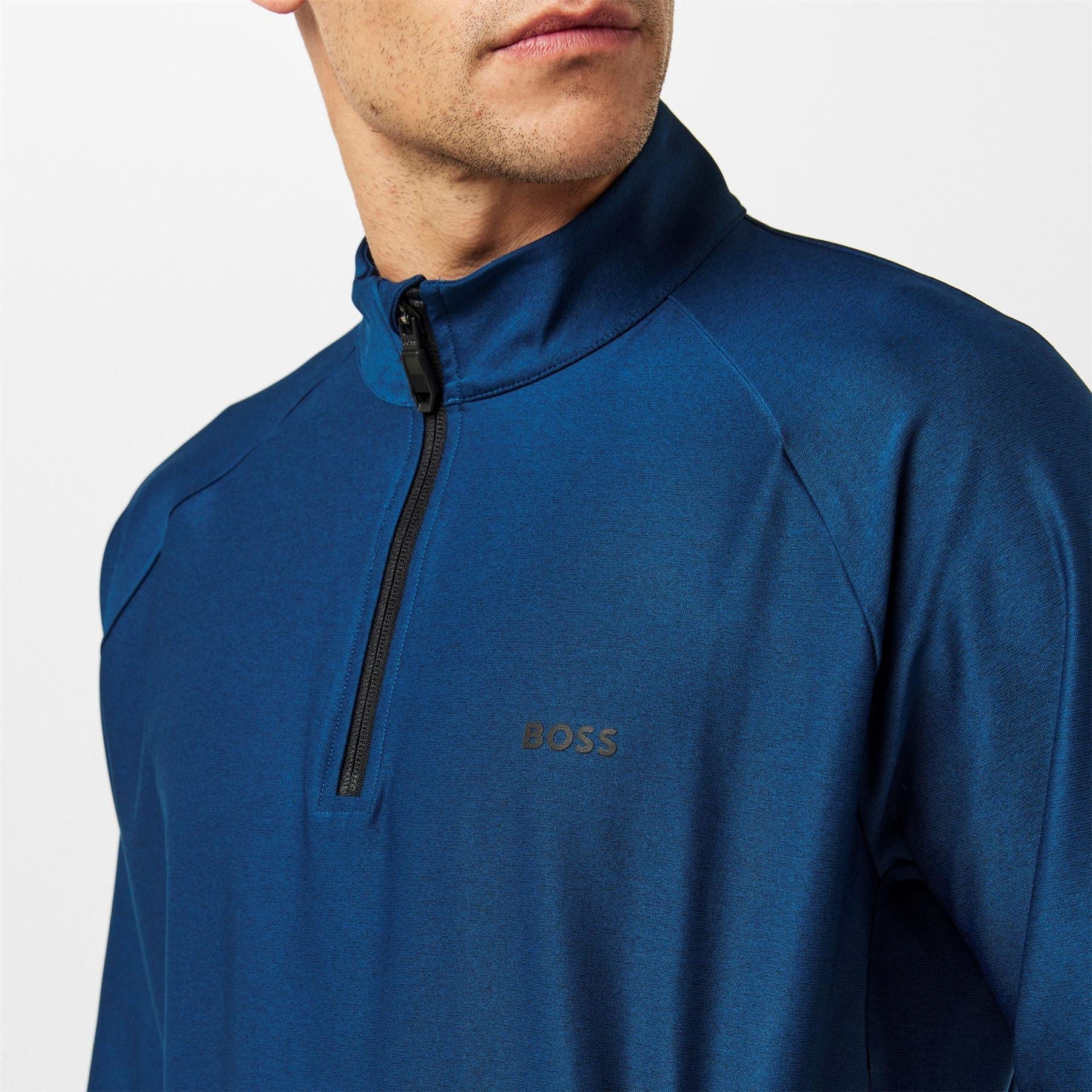Boss Sweat Active Zip Neck Raglan Sleeve Sweatshirt