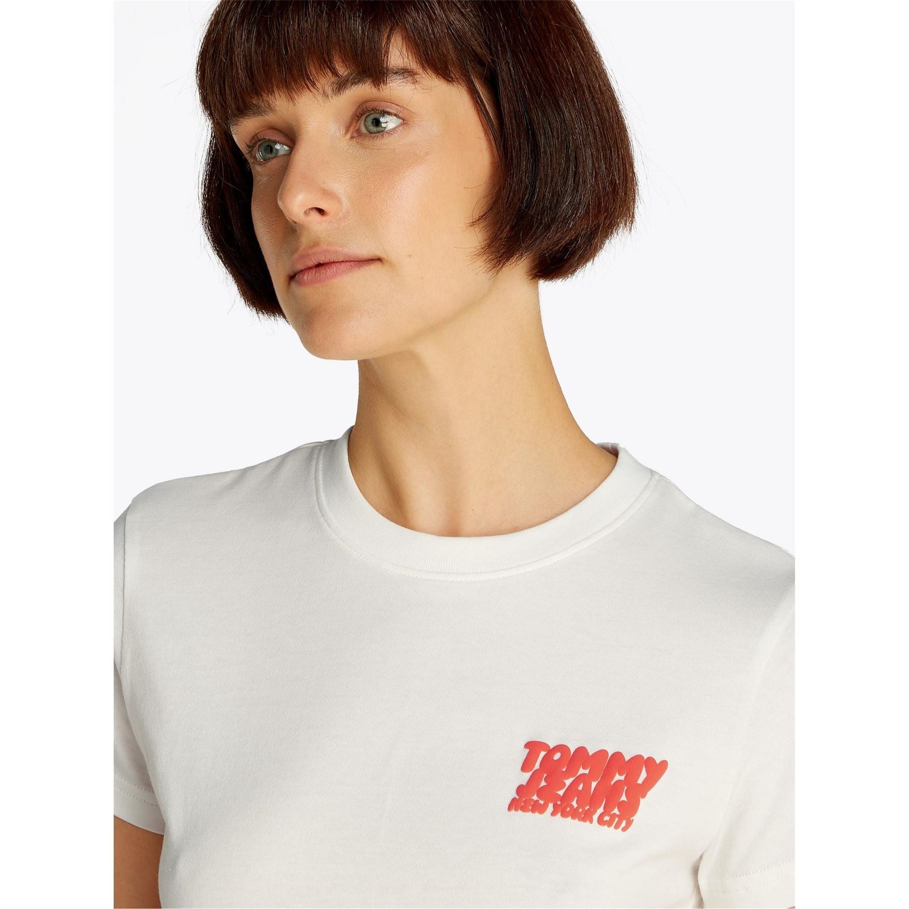 Tommy Jeans Regular Fit Lettering Crew Neck T-Shirt