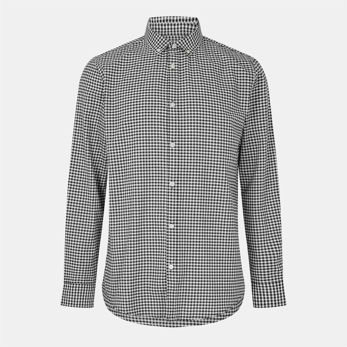 Nicce Threadbare Cheque Cotton Long Sleeve Oxford Shirt