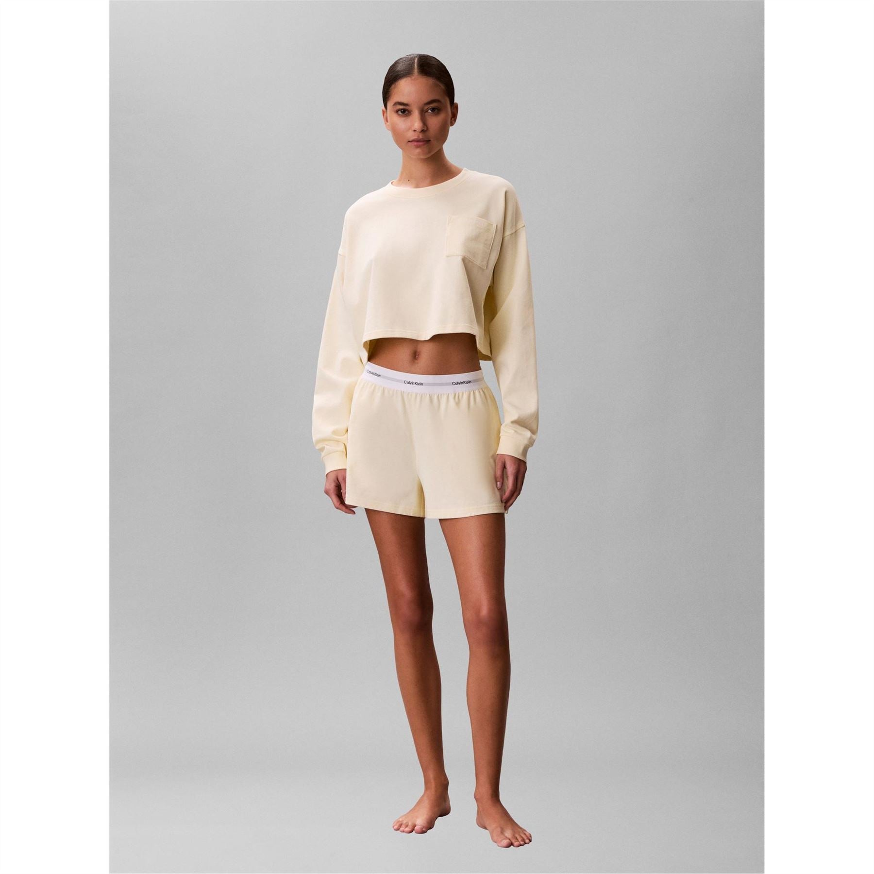Calvin Klein Long Sleeve Cropped Crop Top