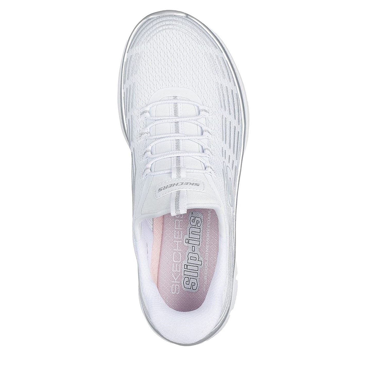 Skechers Womens Mesh Bungee Glitter 3d Print Integr Slip On Trainers