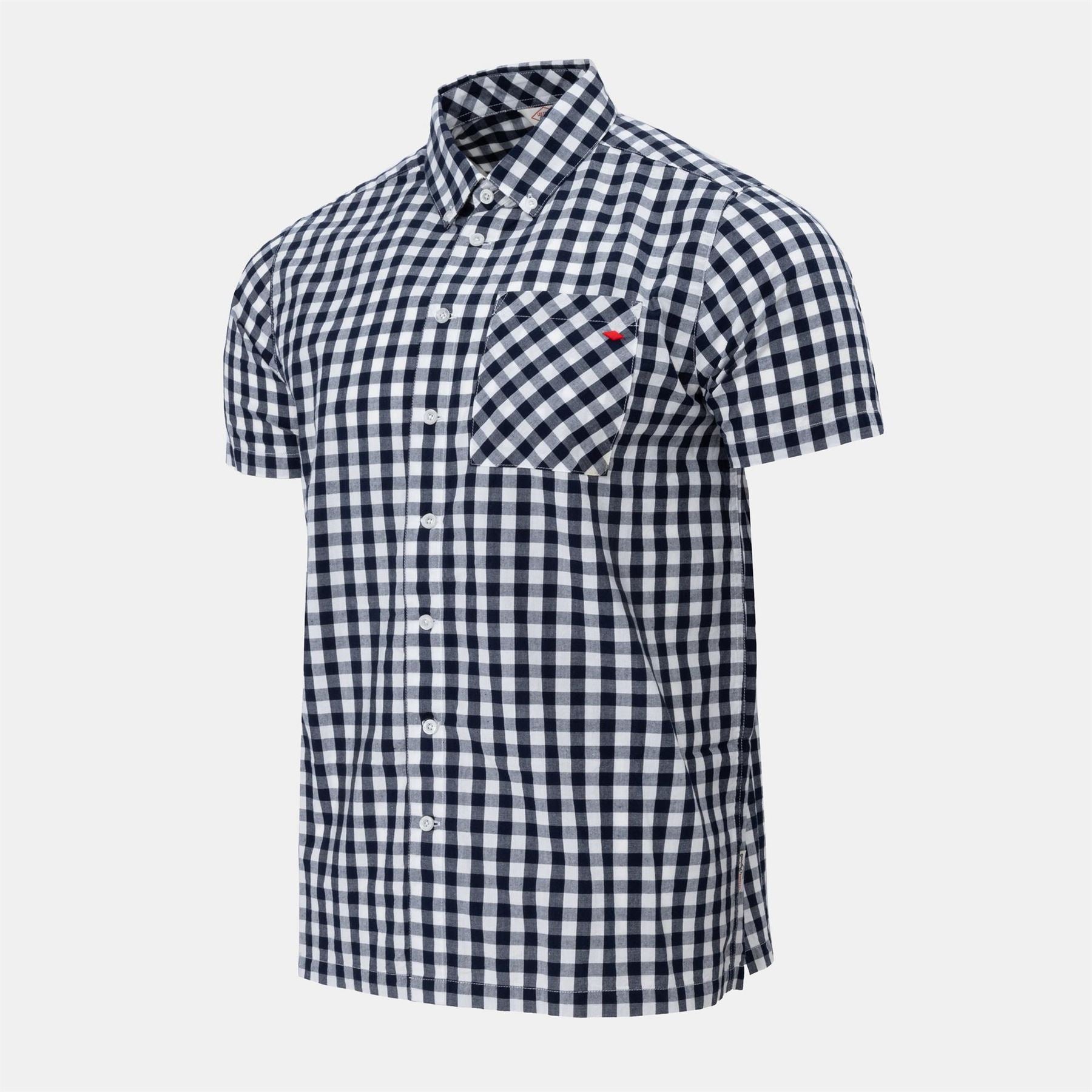Lee Cooper Mens Cooper Gingham Check Short Sleeve Shirt