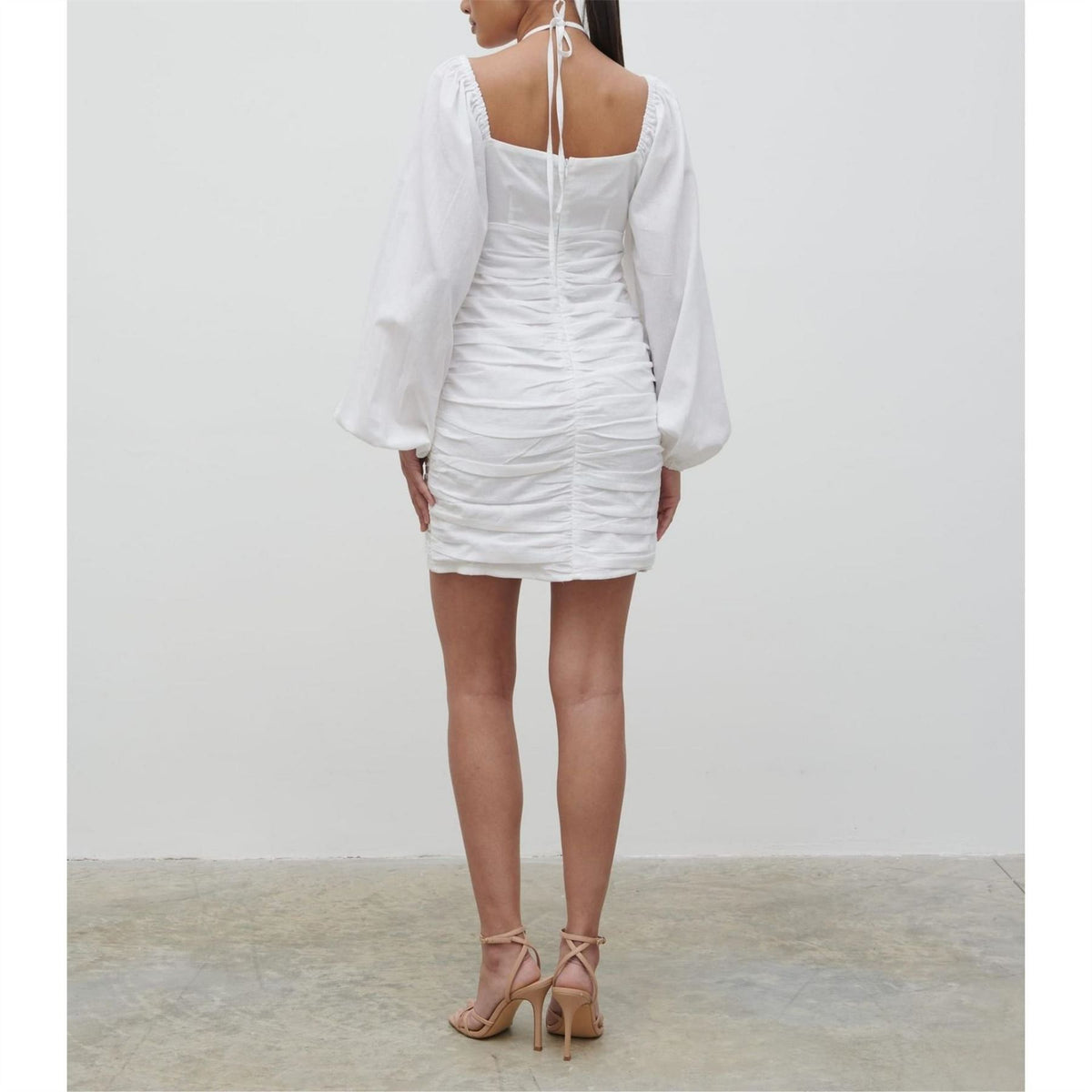 Pretty Lavish Renna Ruched Front Cotton Mini Dress